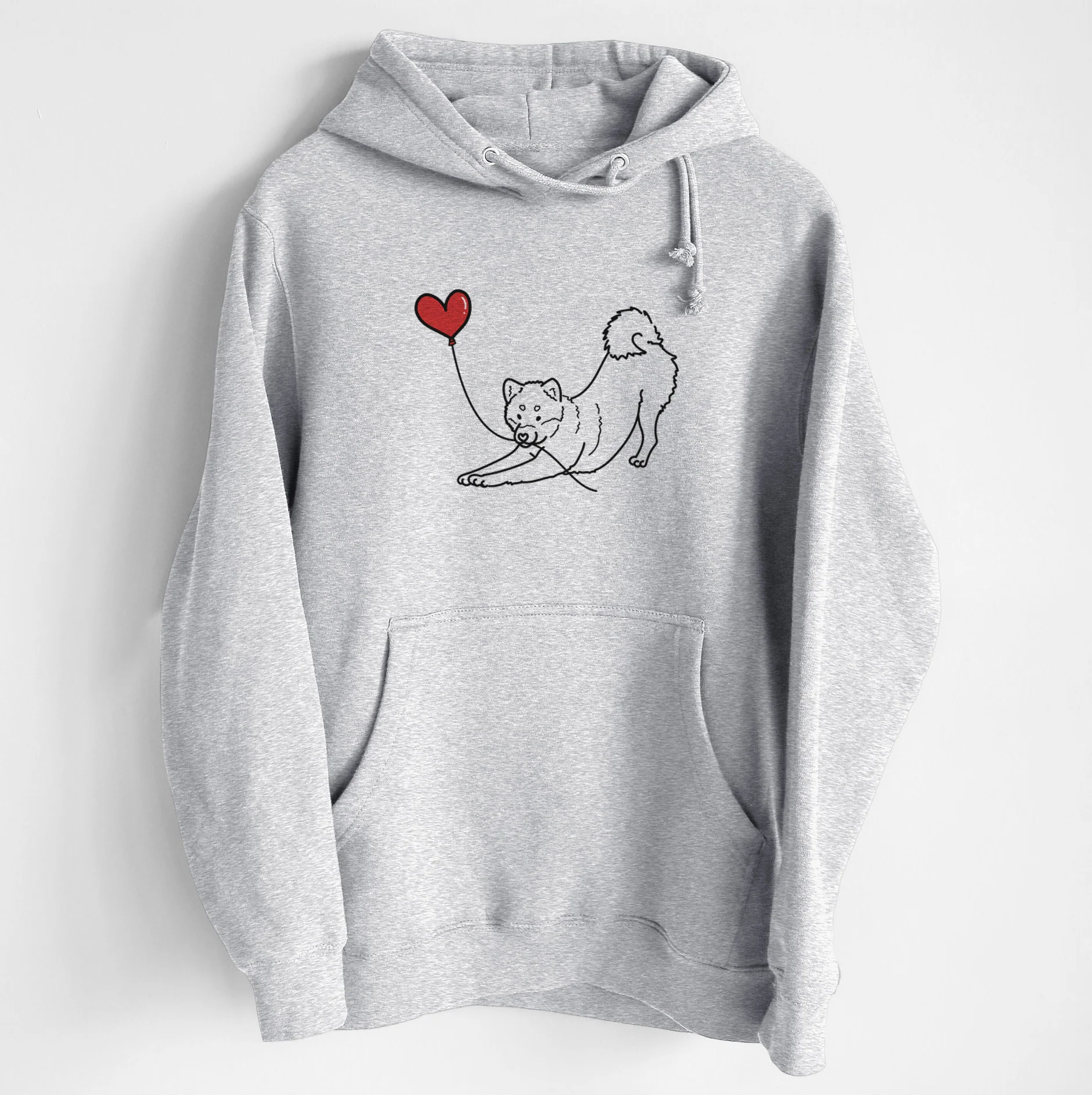 Shiba Inu Heart String - Heavyweight Fleece Hoodie
