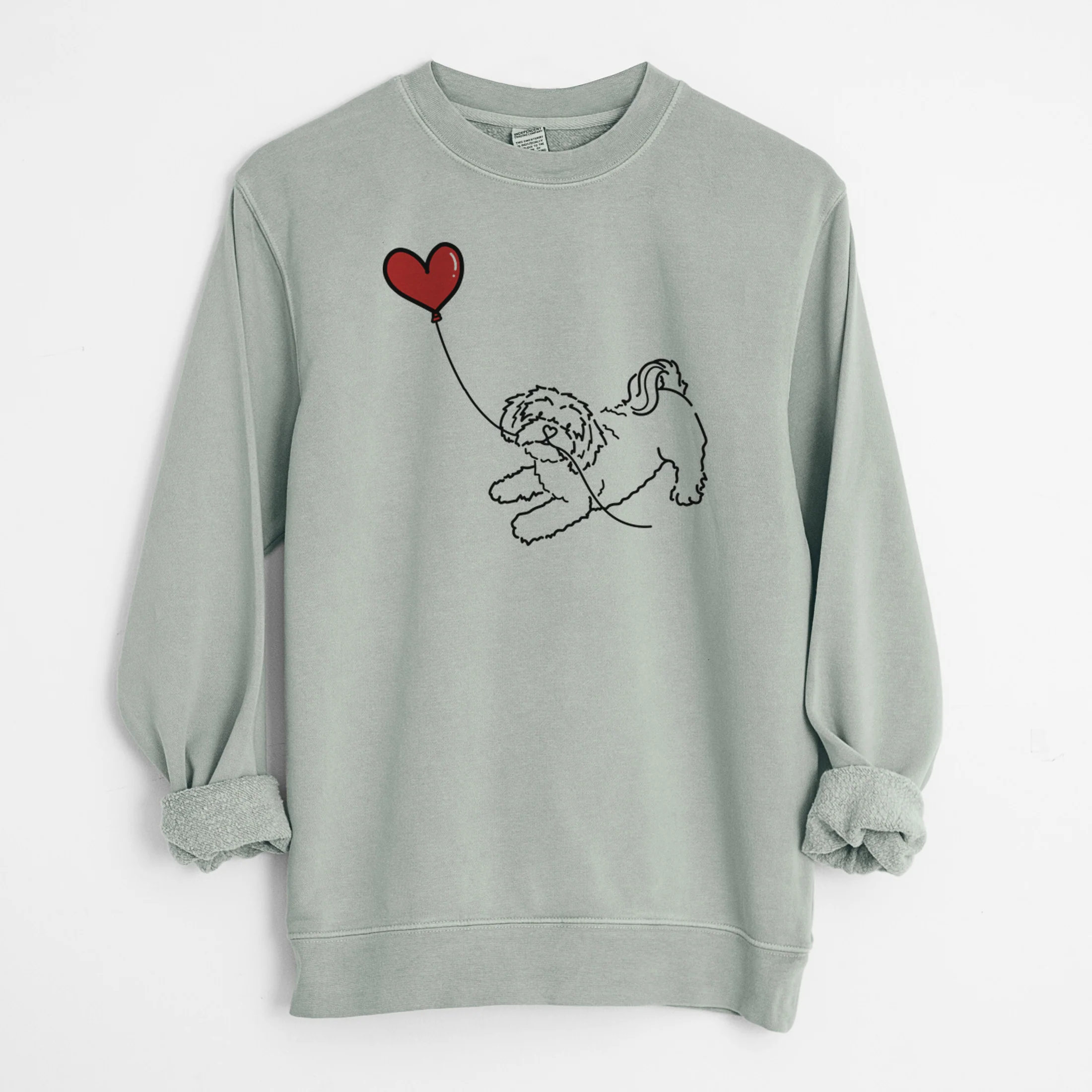 Shihpoo Heart String - Unisex Pigment Dyed Crew Sweatshirt - Image 9