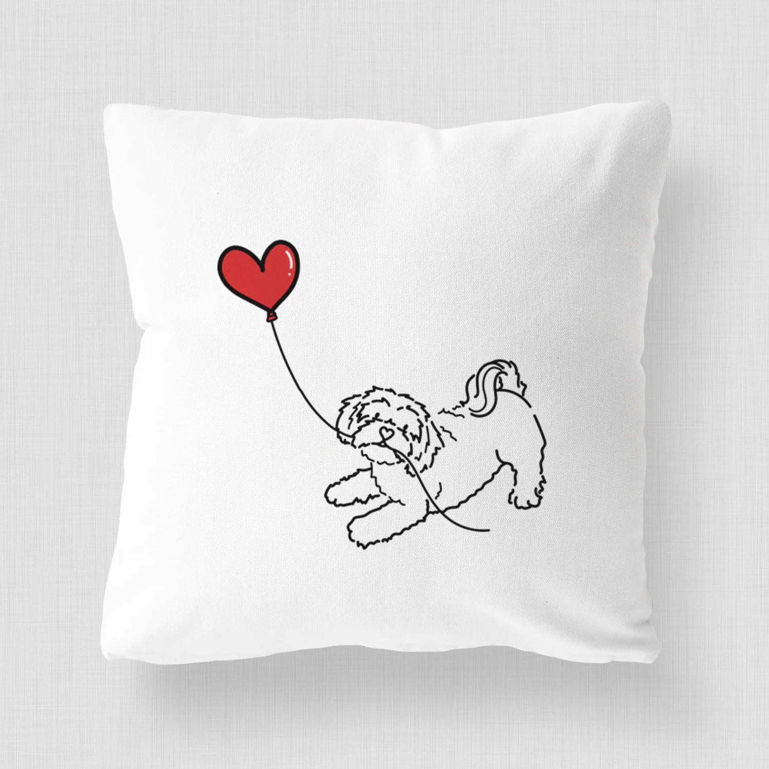 Shihpoo Heart String - Throw Pillow Cover - Image 4