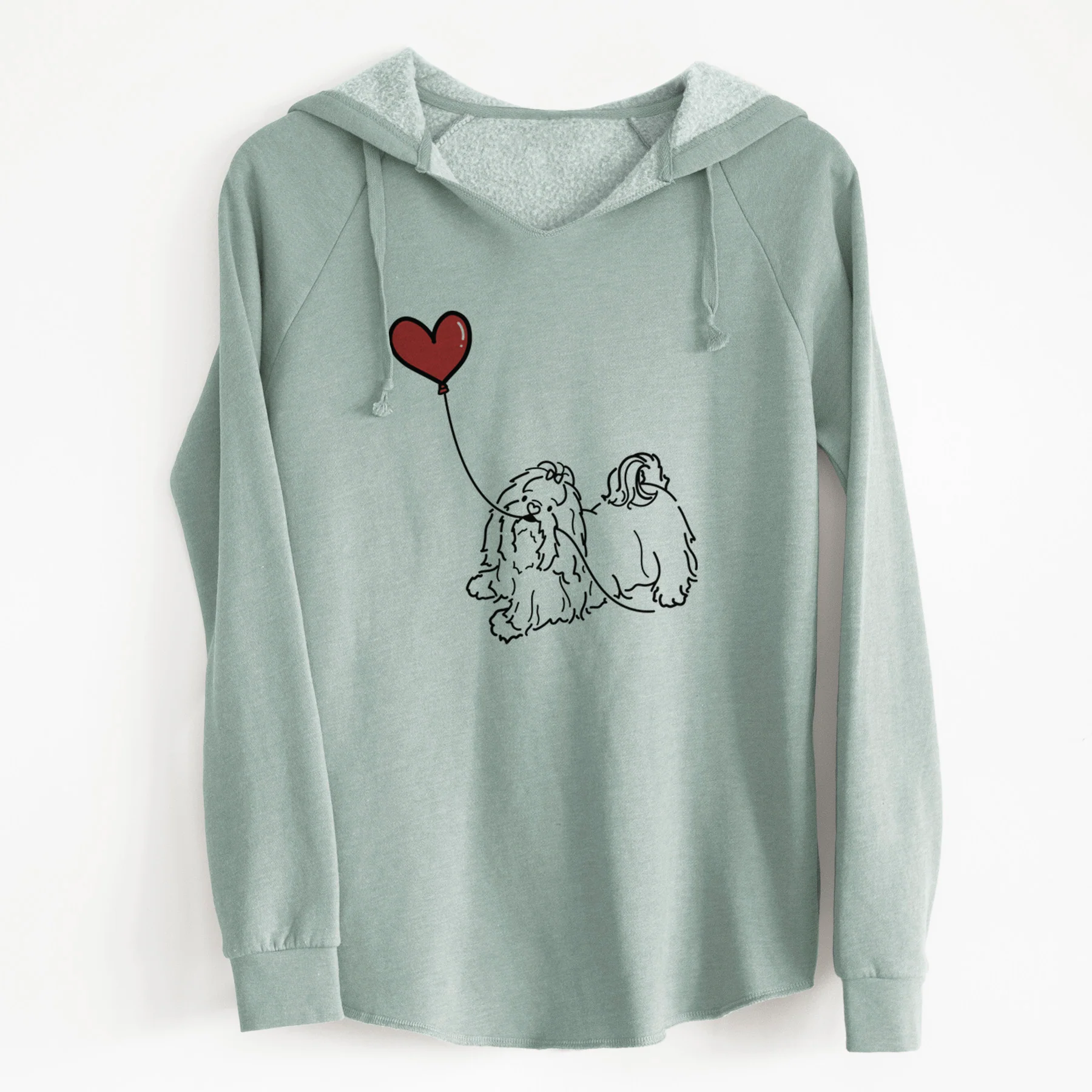 Shih Tzu Heart String - Cali Wave Hooded Sweatshirt - Image 6