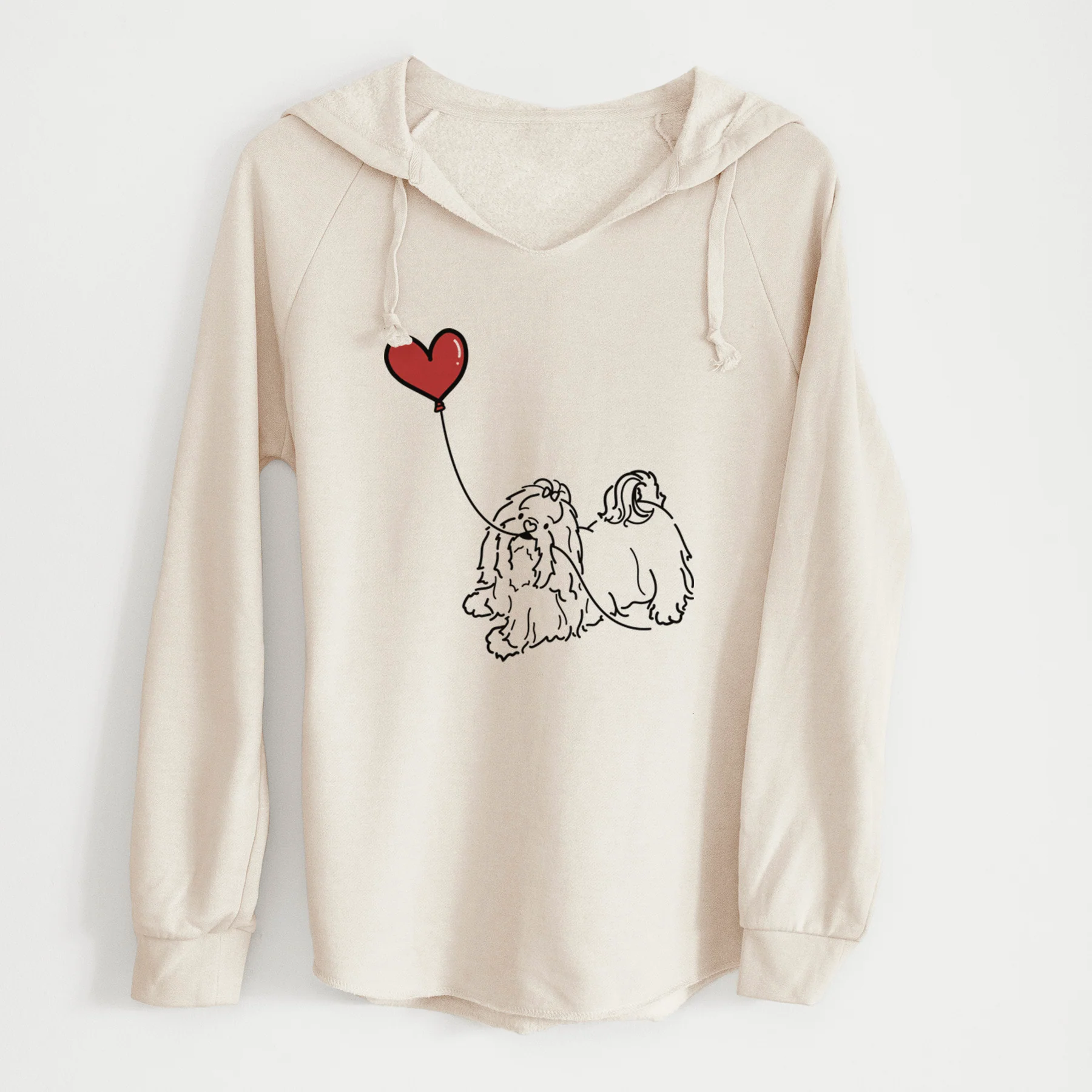 Shih Tzu Heart String - Cali Wave Hooded Sweatshirt - Image 7