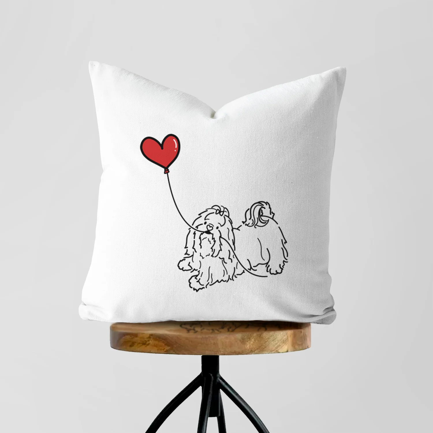 Shih Tzu Heart String - Throw Pillow Cover