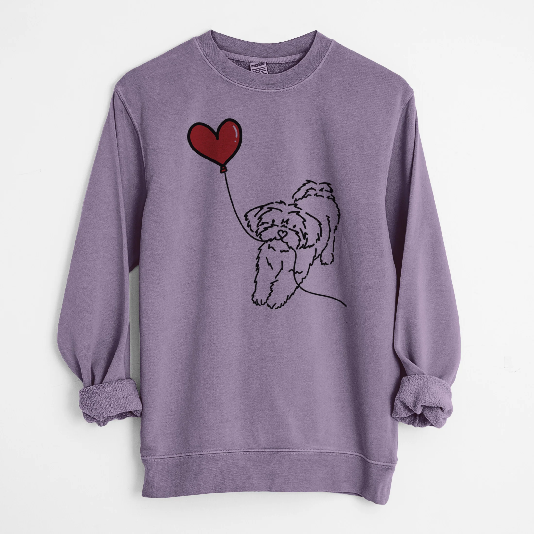 Shorkie Heart String - Unisex Pigment Dyed Crew Sweatshirt - Image 10