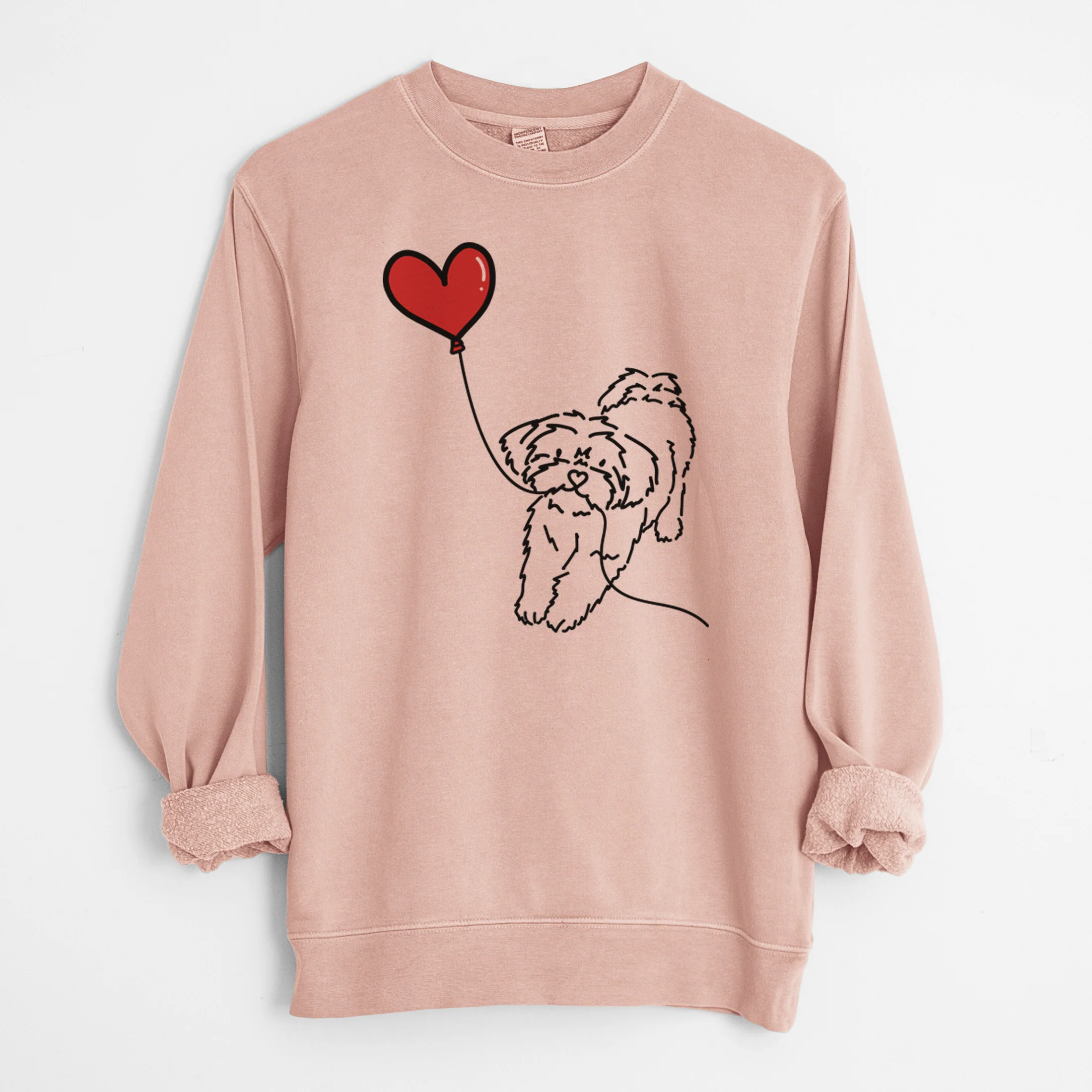 Shorkie Heart String - Unisex Pigment Dyed Crew Sweatshirt - Image 8
