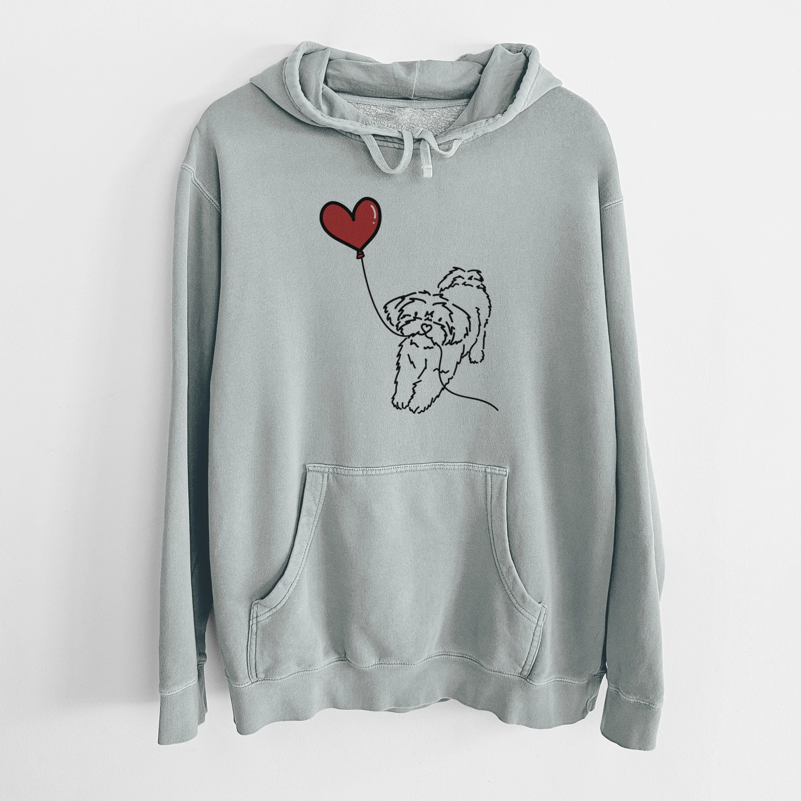 Shorkie Heart String - Unisex Pigment Dyed Hoodie - Image 8