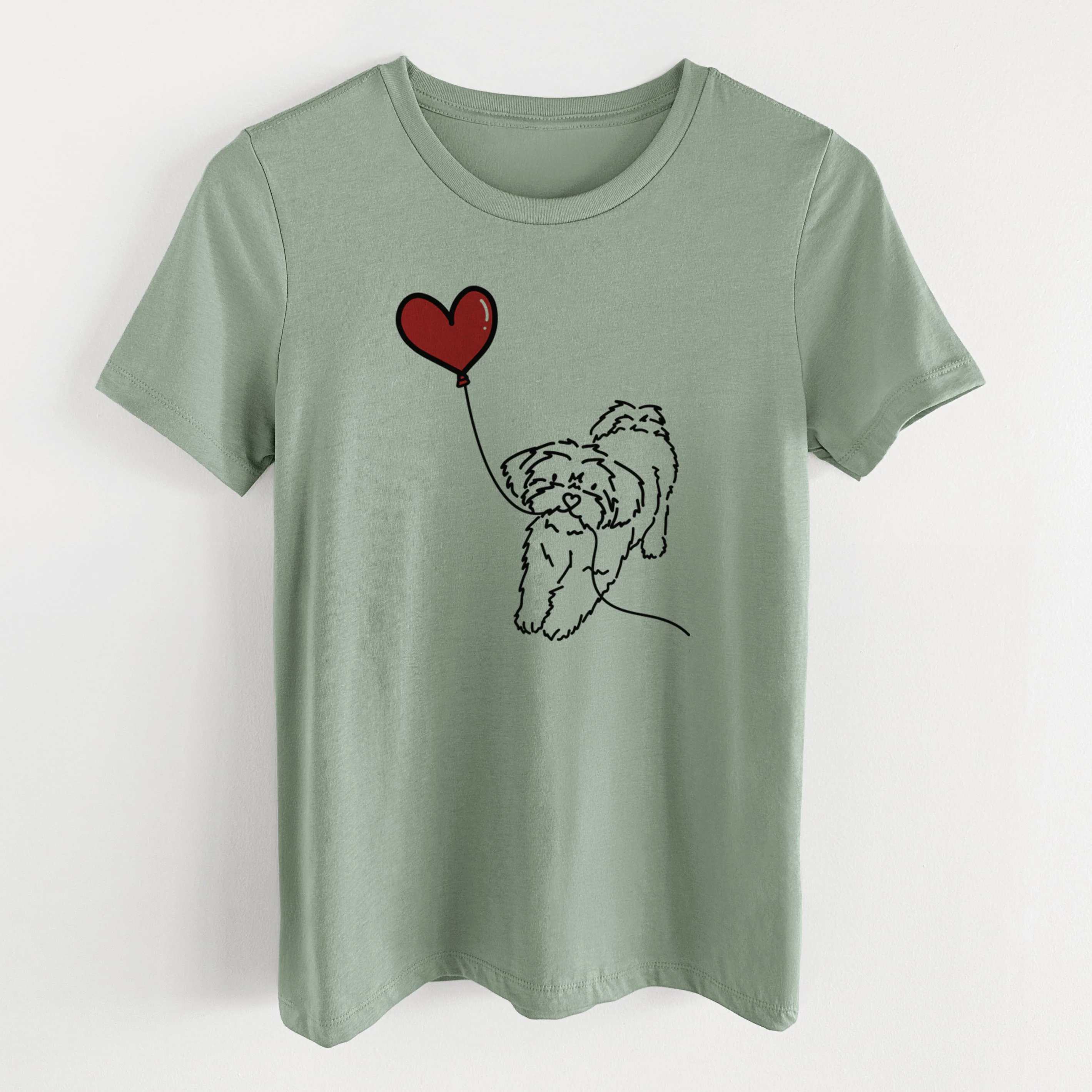 Shorkie Heart String- Women's Lightweight Relaxed Fit 100% Cotton Crewneck - Image 6