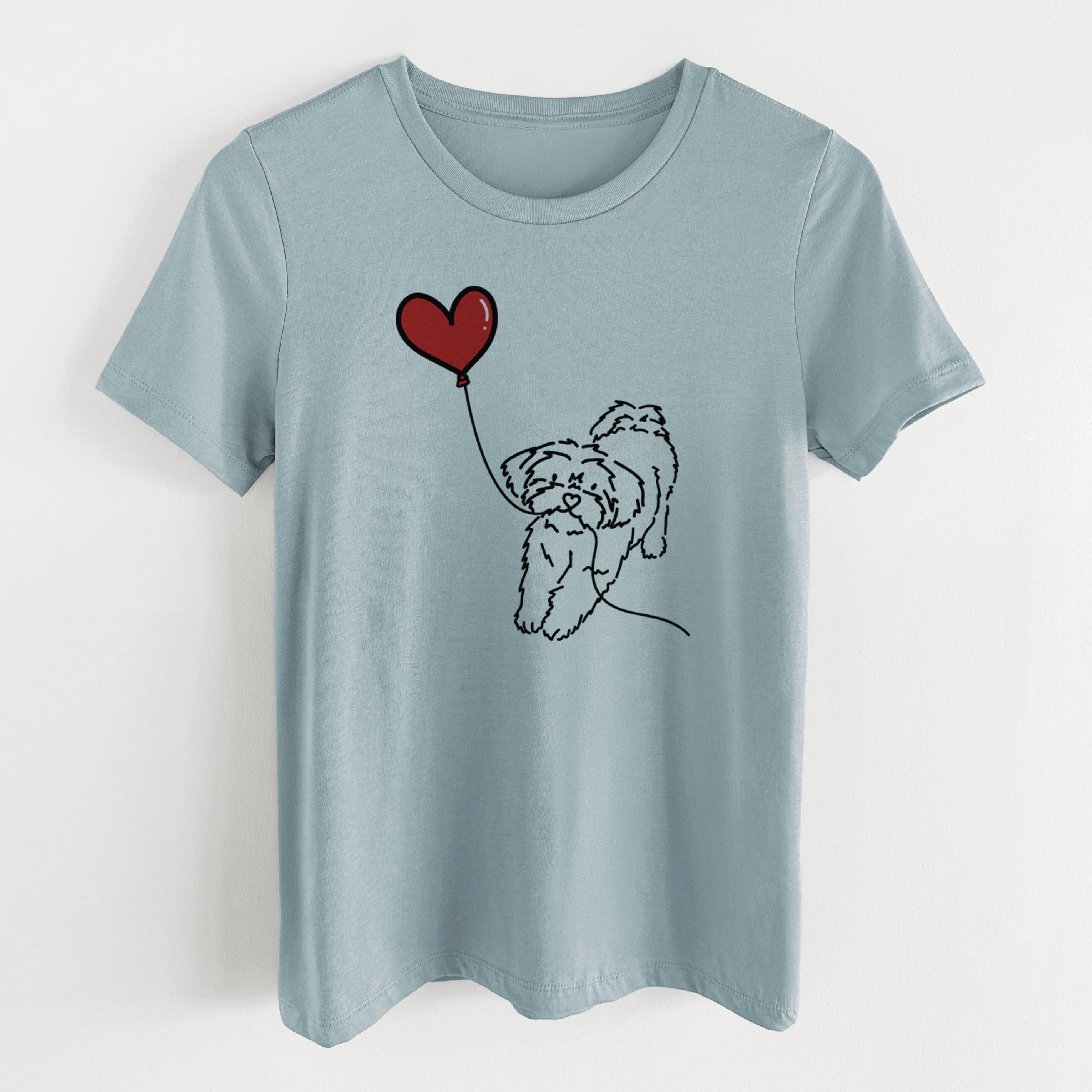Shorkie Heart String- Women's Lightweight Relaxed Fit 100% Cotton Crewneck - Image 8