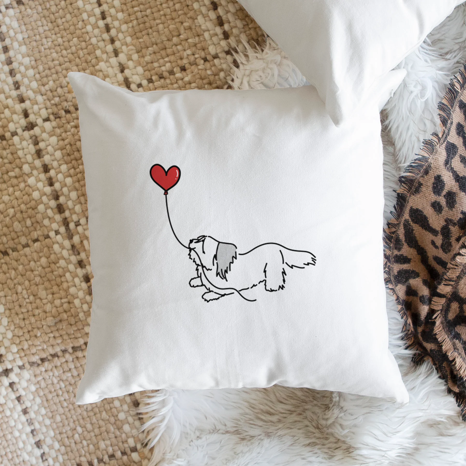 Skye Terrier Heart String - Throw Pillow Cover - Image 2