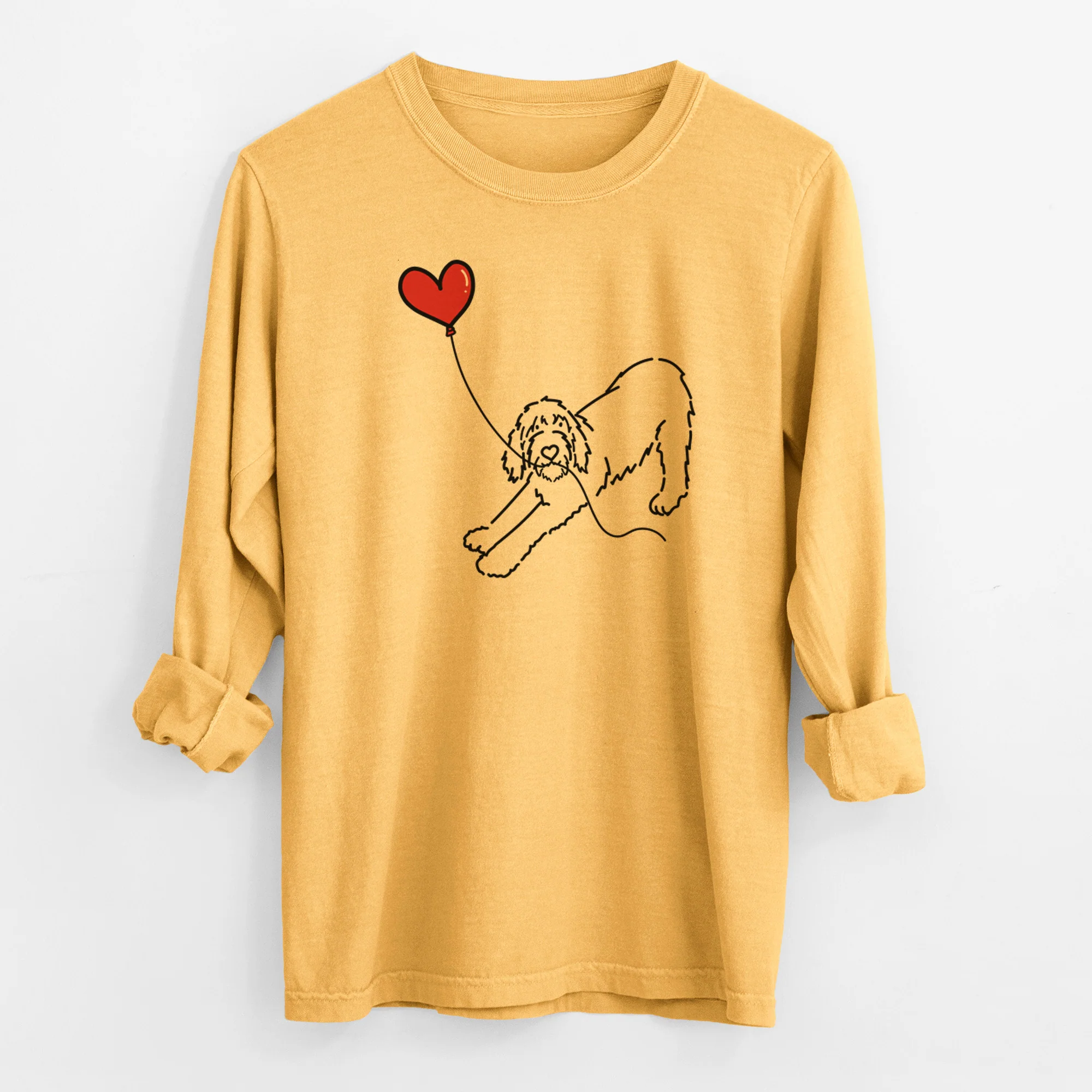 Spinone Italiano Heart String - Men's Heavyweight 100% Cotton Long Sleeve - Image 3