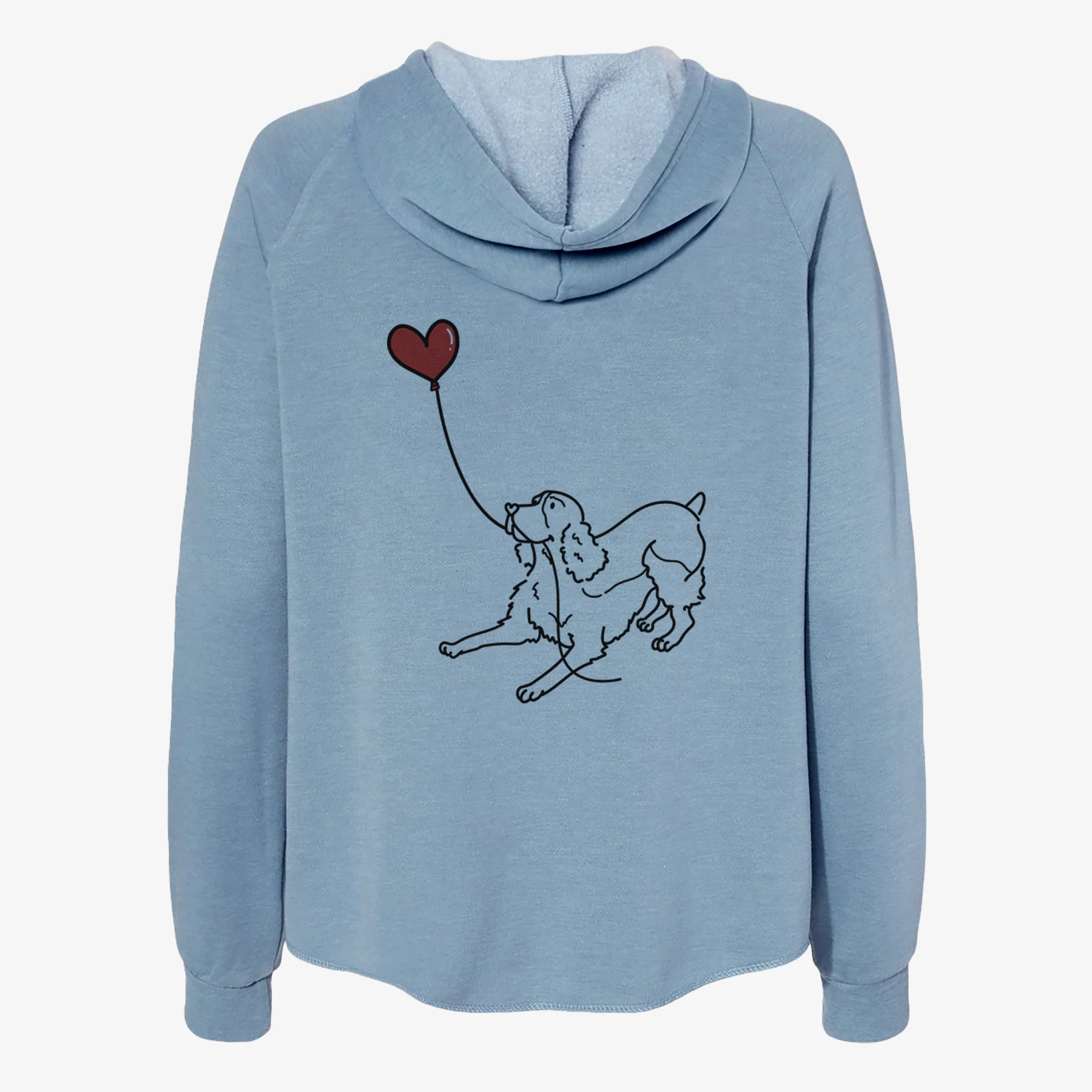 English Springer Spaniel Heart String- Women's Cali Wave Zip-Up Sweatshirt - Image 6