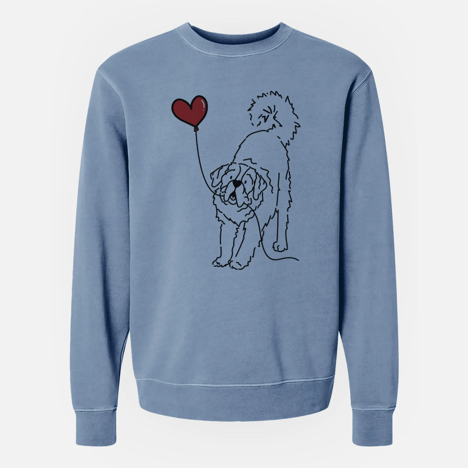 Saint Bernard Heart String - Unisex Pigment Dyed Crew Sweatshirt - Image 3