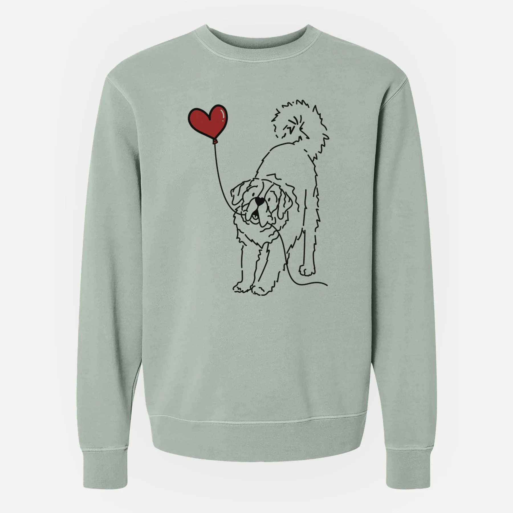 Saint Bernard Heart String - Unisex Pigment Dyed Crew Sweatshirt - Image 6