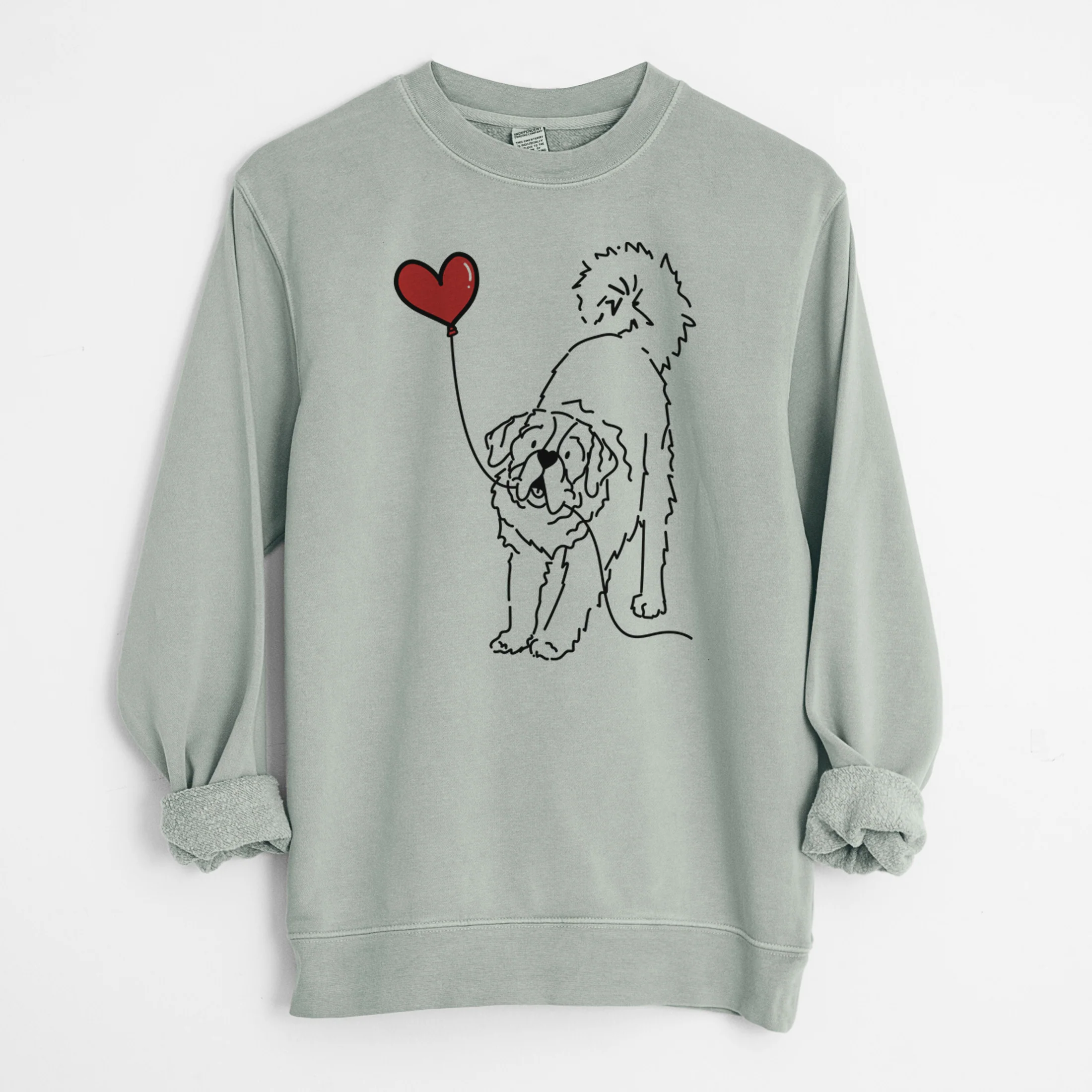 Saint Bernard Heart String - Unisex Pigment Dyed Crew Sweatshirt - Image 9