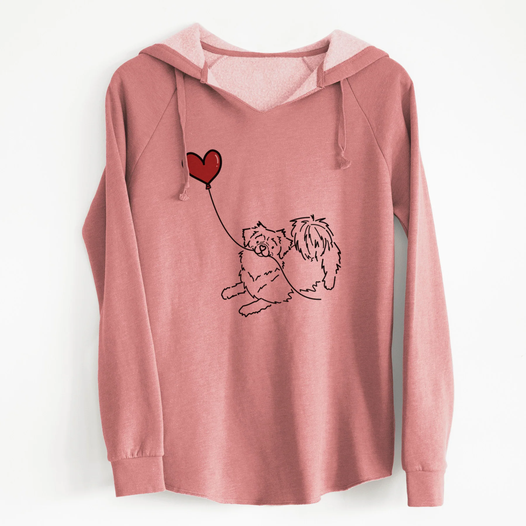 Tibetan Spaniel Heart String - Cali Wave Hooded Sweatshirt - Image 6
