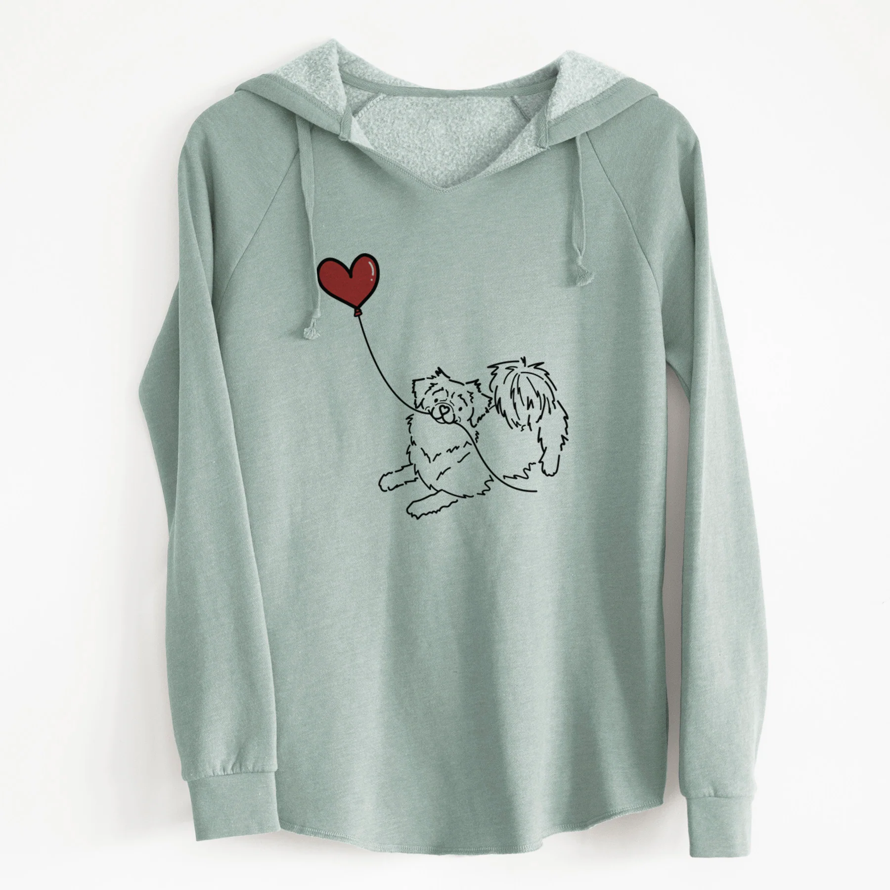 Tibetan Spaniel Heart String - Cali Wave Hooded Sweatshirt - Image 7