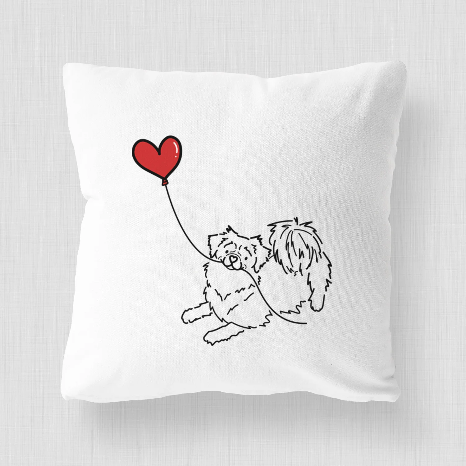 Tibetan Spaniel Heart String - Throw Pillow Cover - Image 4