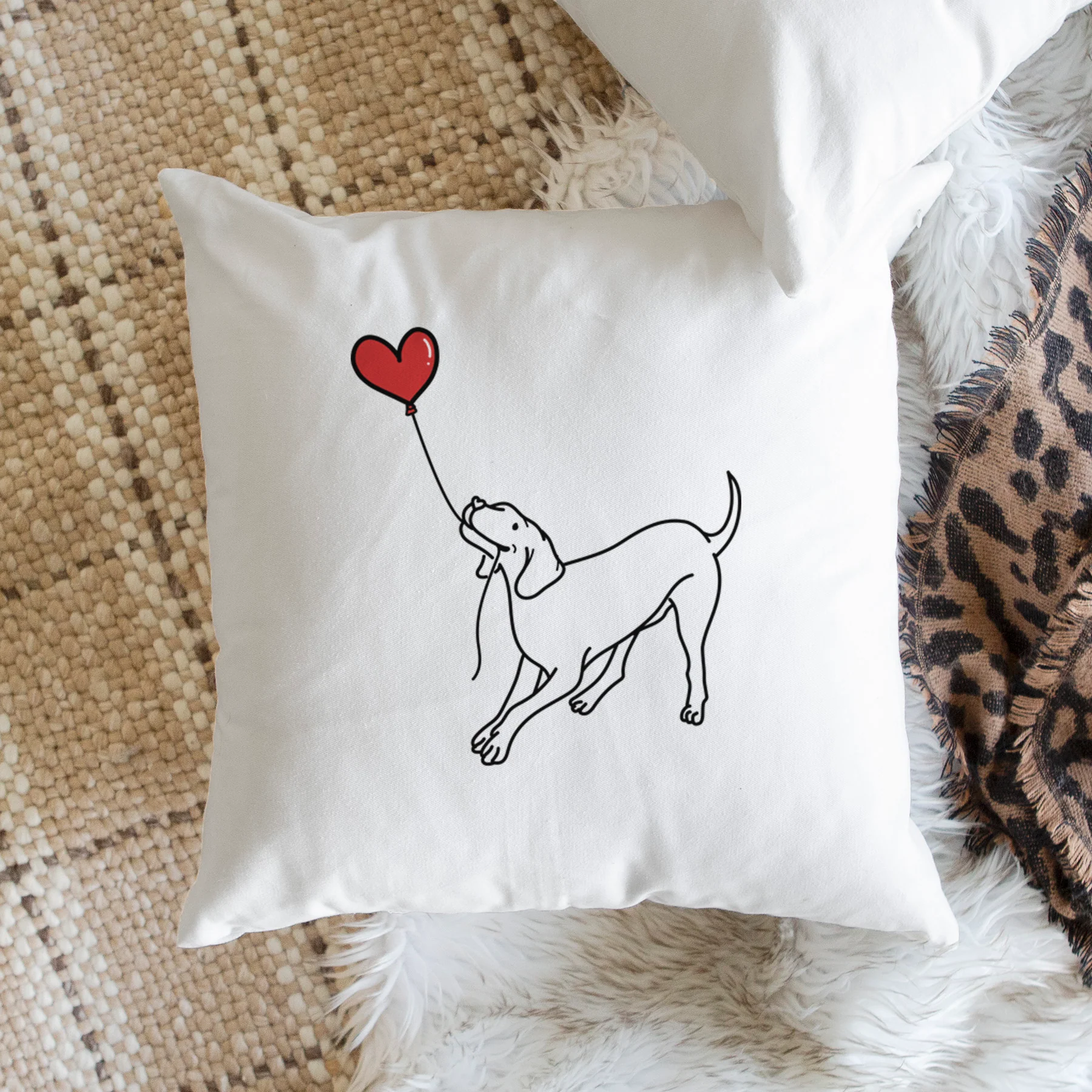 Vizsla Heart String - Throw Pillow Cover - Image 2