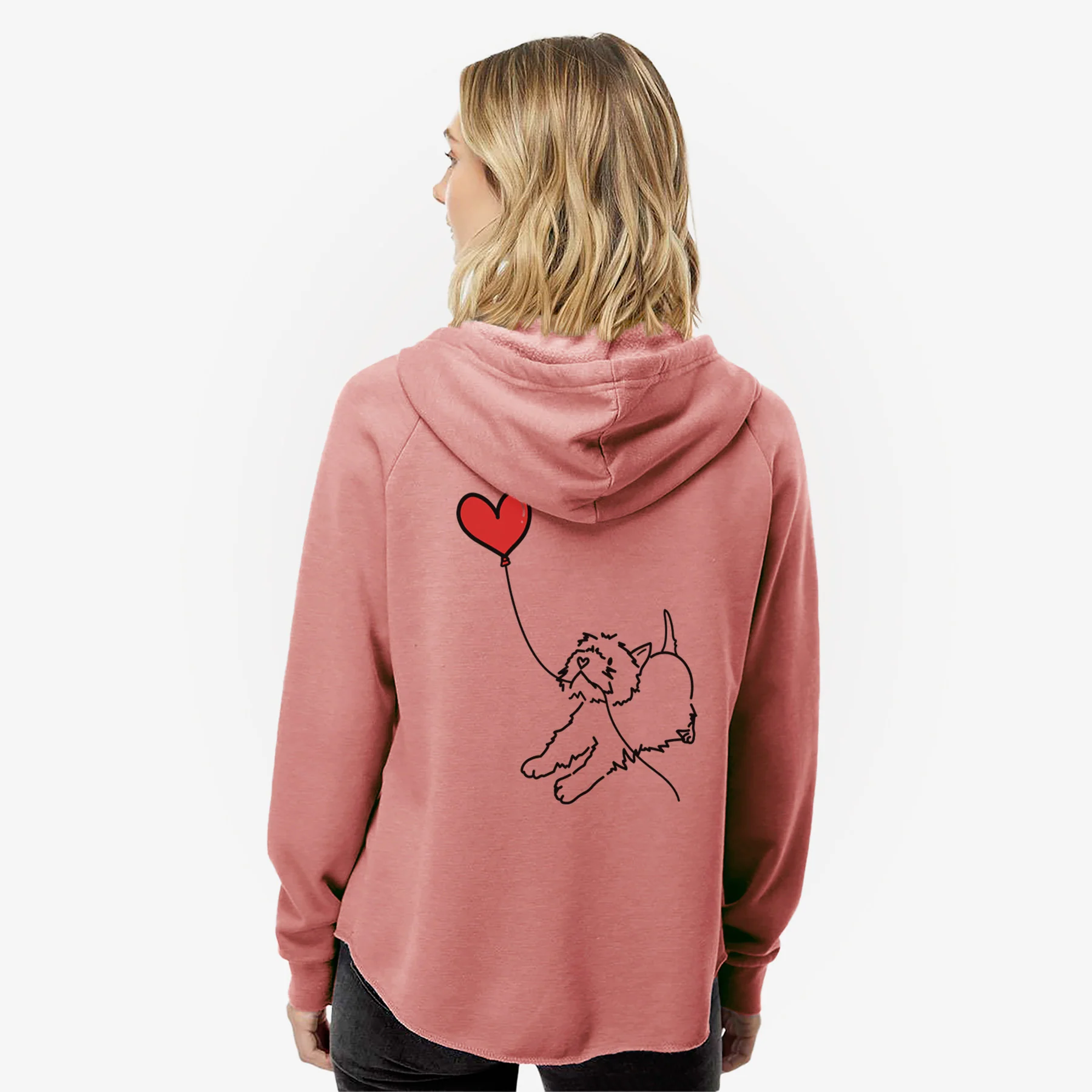 West Highland Terrier Heart String- Women's Cali Wave Zip-Up Sweatshirt - Image 5
