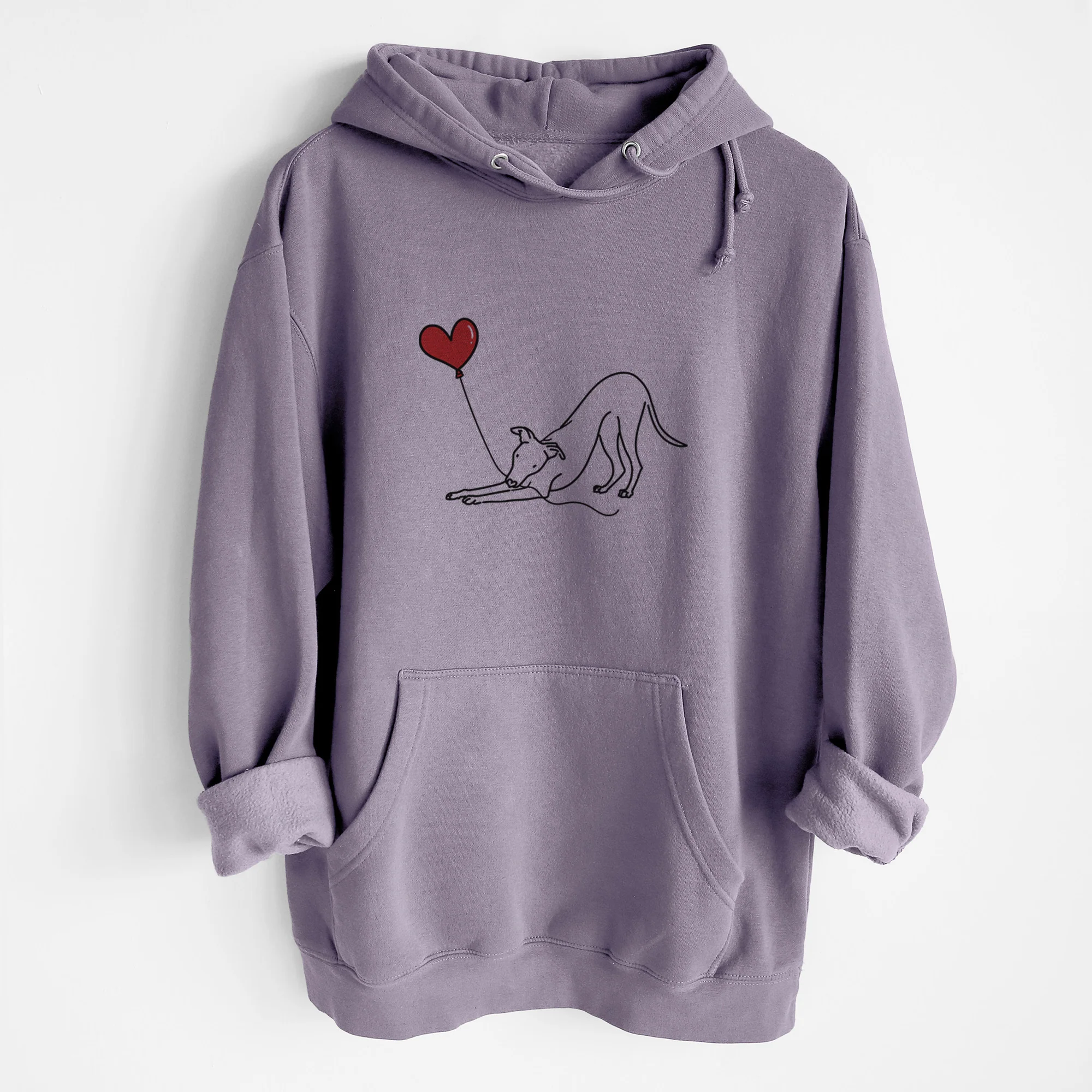 Whippet Heart String - Heavyweight Fleece Hoodie - Image 7