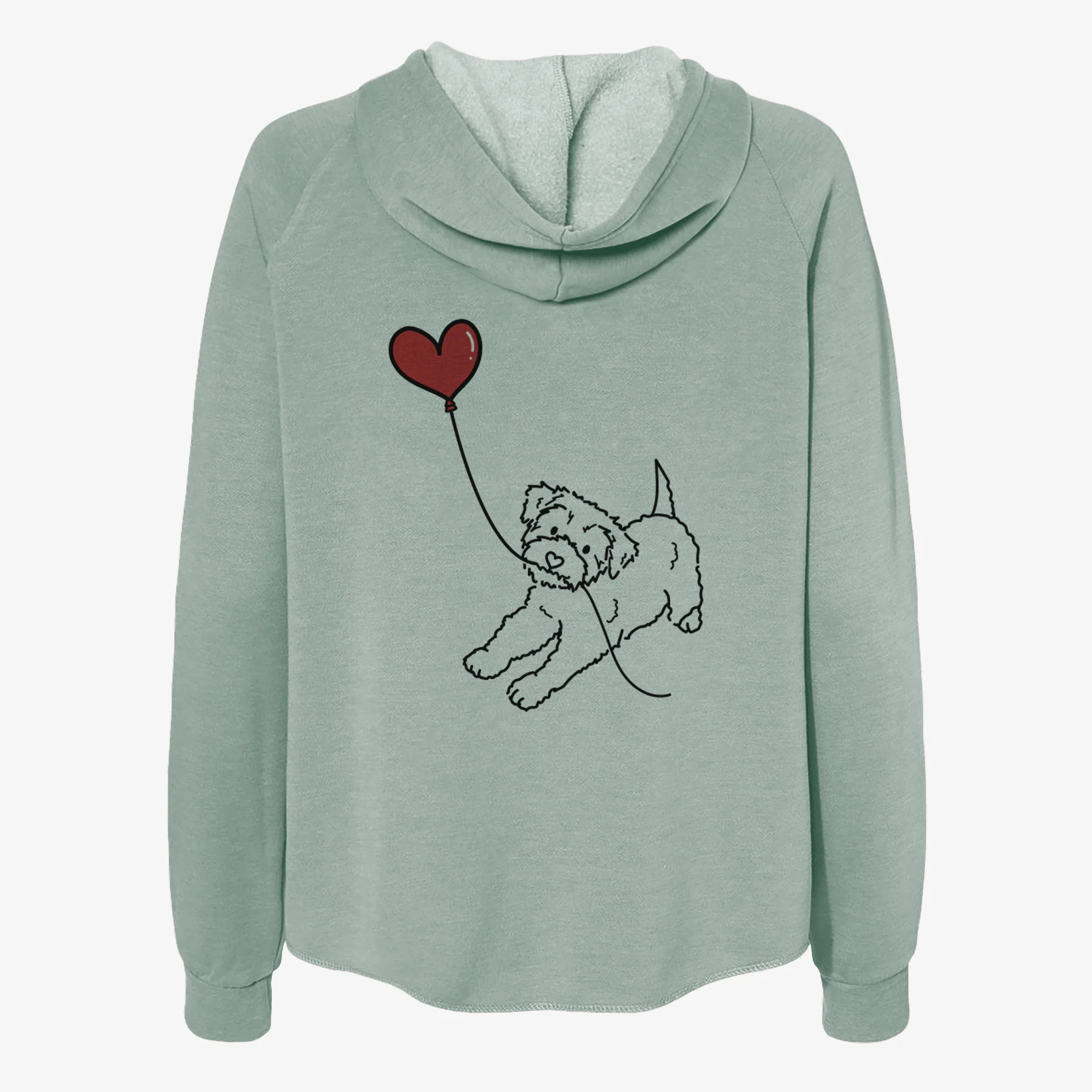 Yorkiepoo Heart String- Women's Cali Wave Zip-Up Sweatshirt - Image 4
