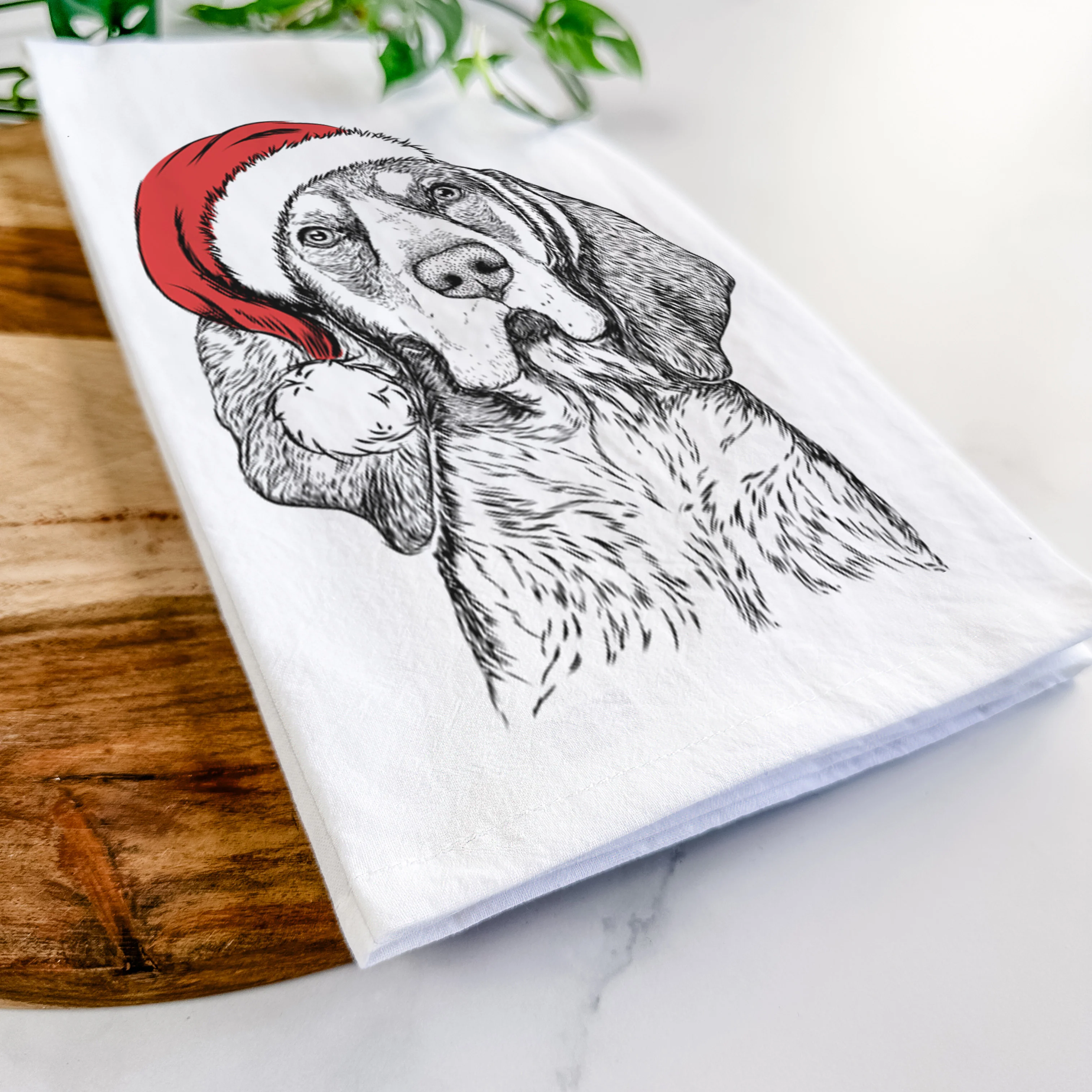 Huck the Bluetick Coonhound Tea Towel - Image 9