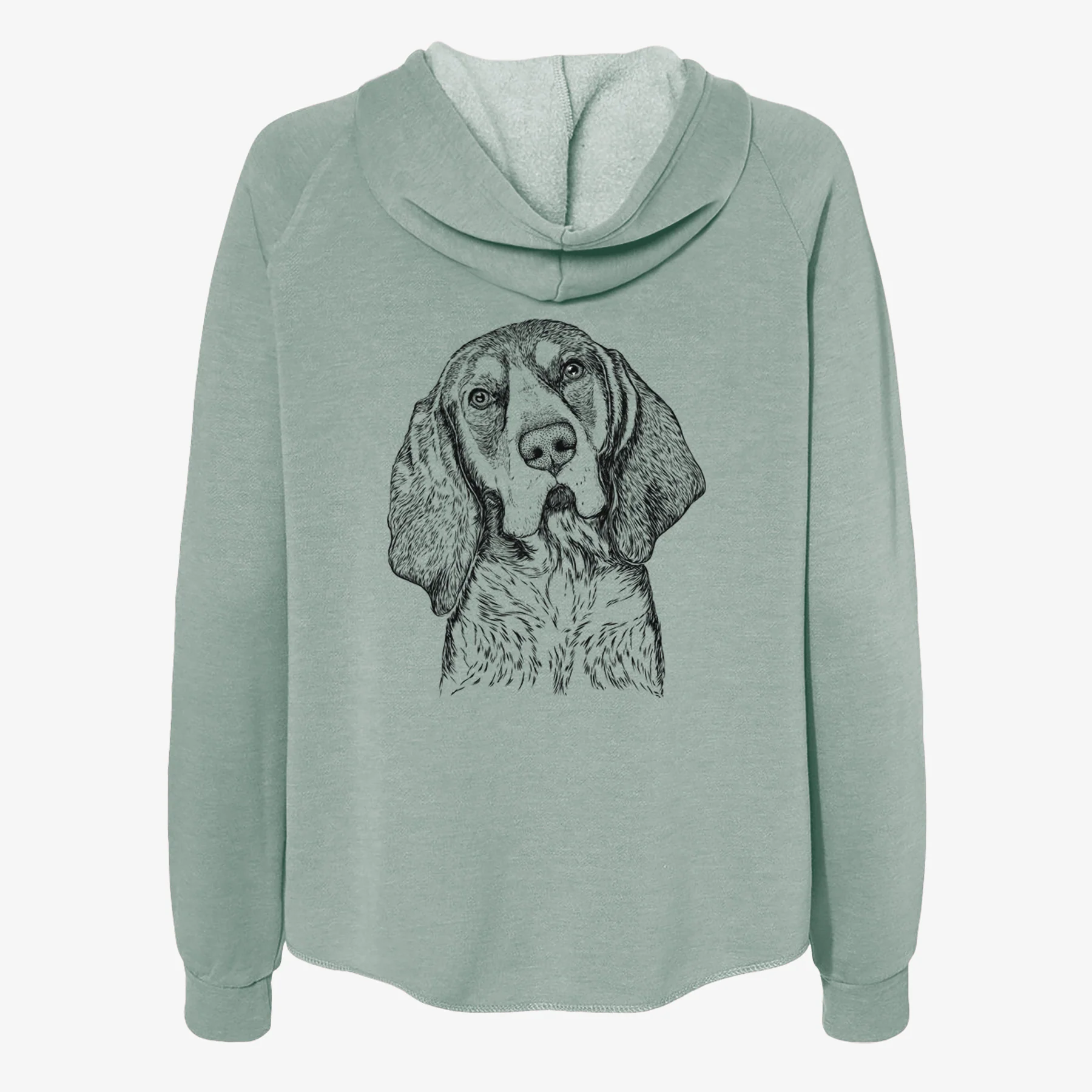 Huck the Bluetick Coonhound - Women's Cali Wave Zip-Up Sweatshirt - Image 4