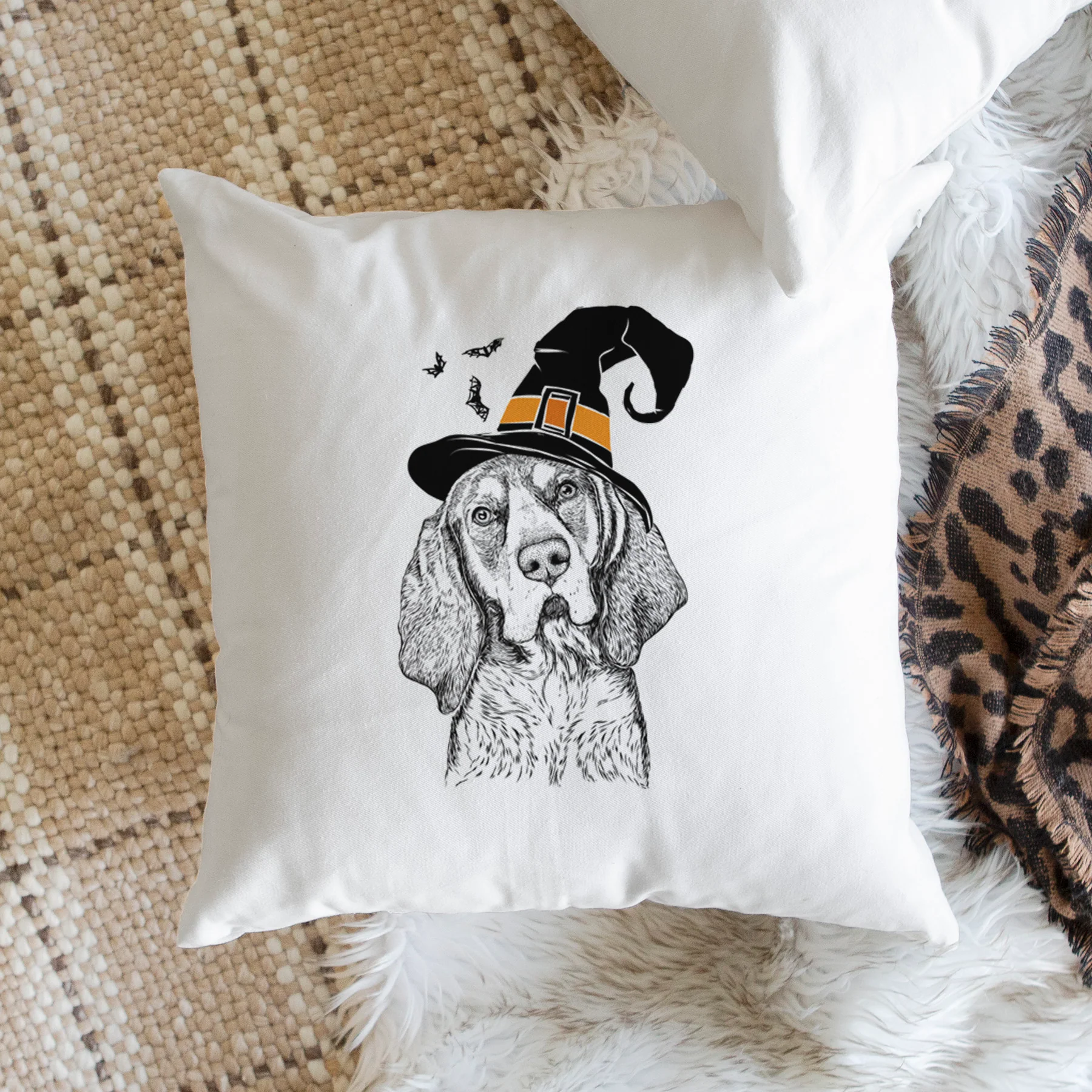 Huck the Bluetick Coonhound - Throw Pillow Cover - Image 2