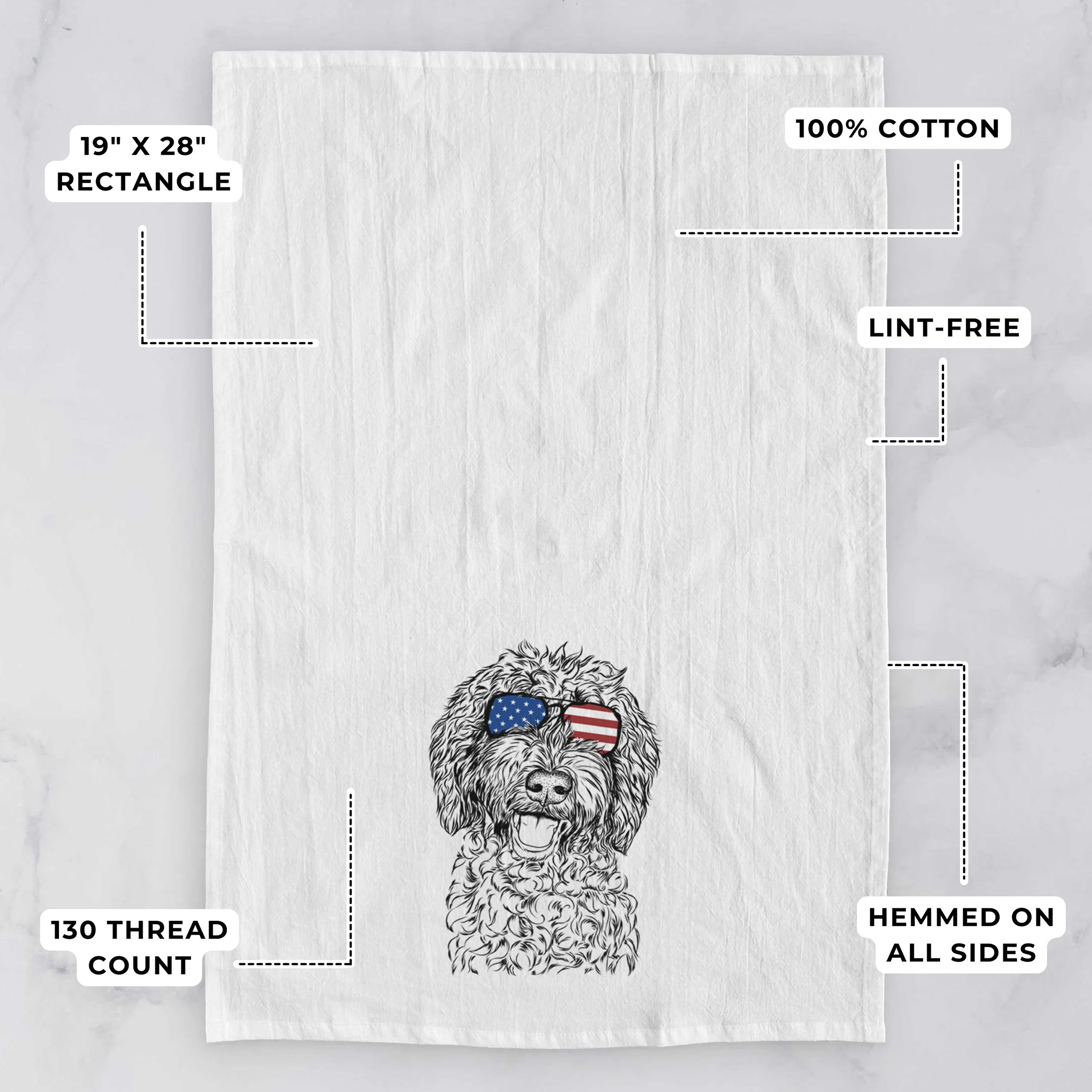 Jack the Chocolate Labradoodle Tea Towel - Image 3