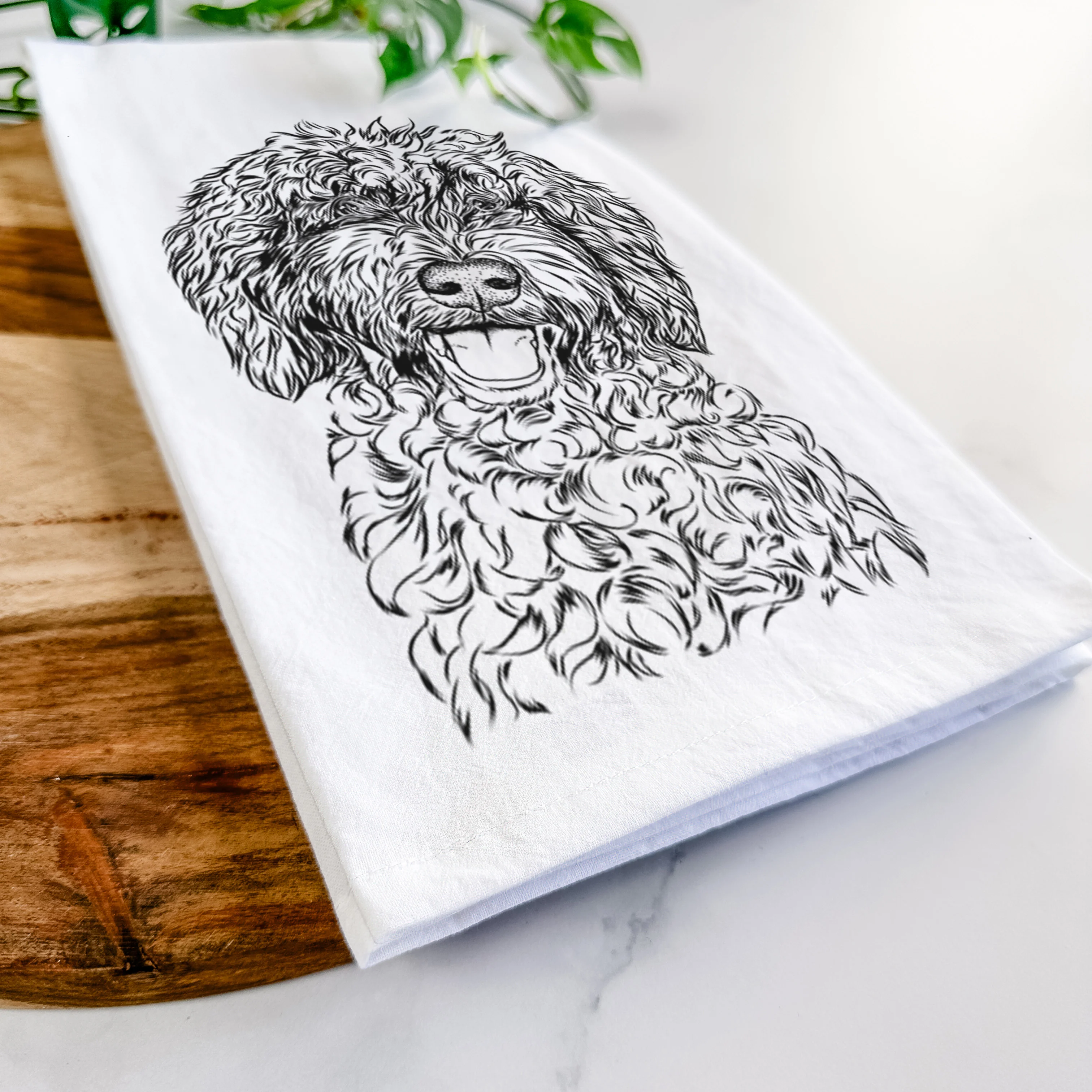 Jack the Chocolate Labradoodle Tea Towel - Image 5