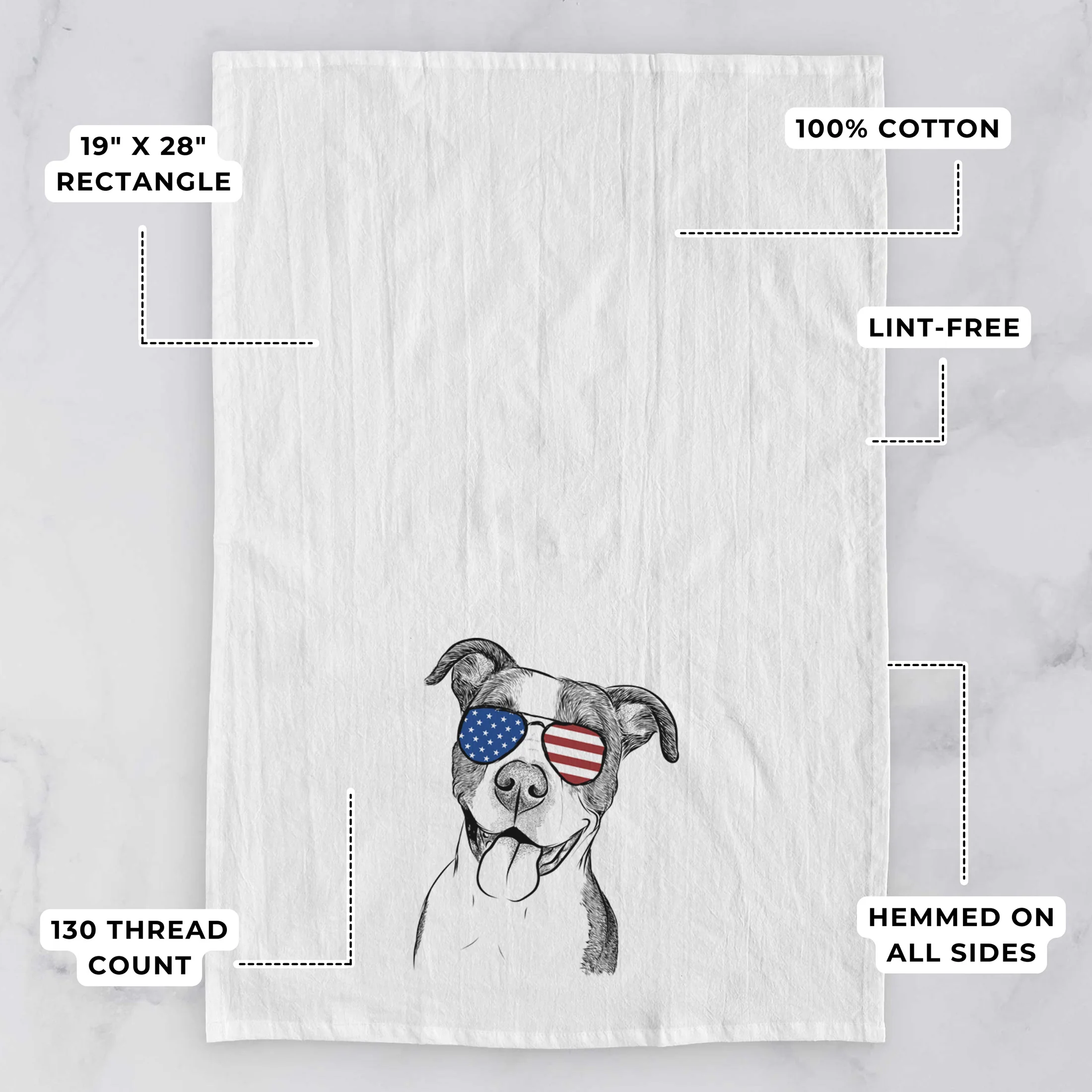 Jax the American Pitbull Terrier Mix Tea Towel - Image 3