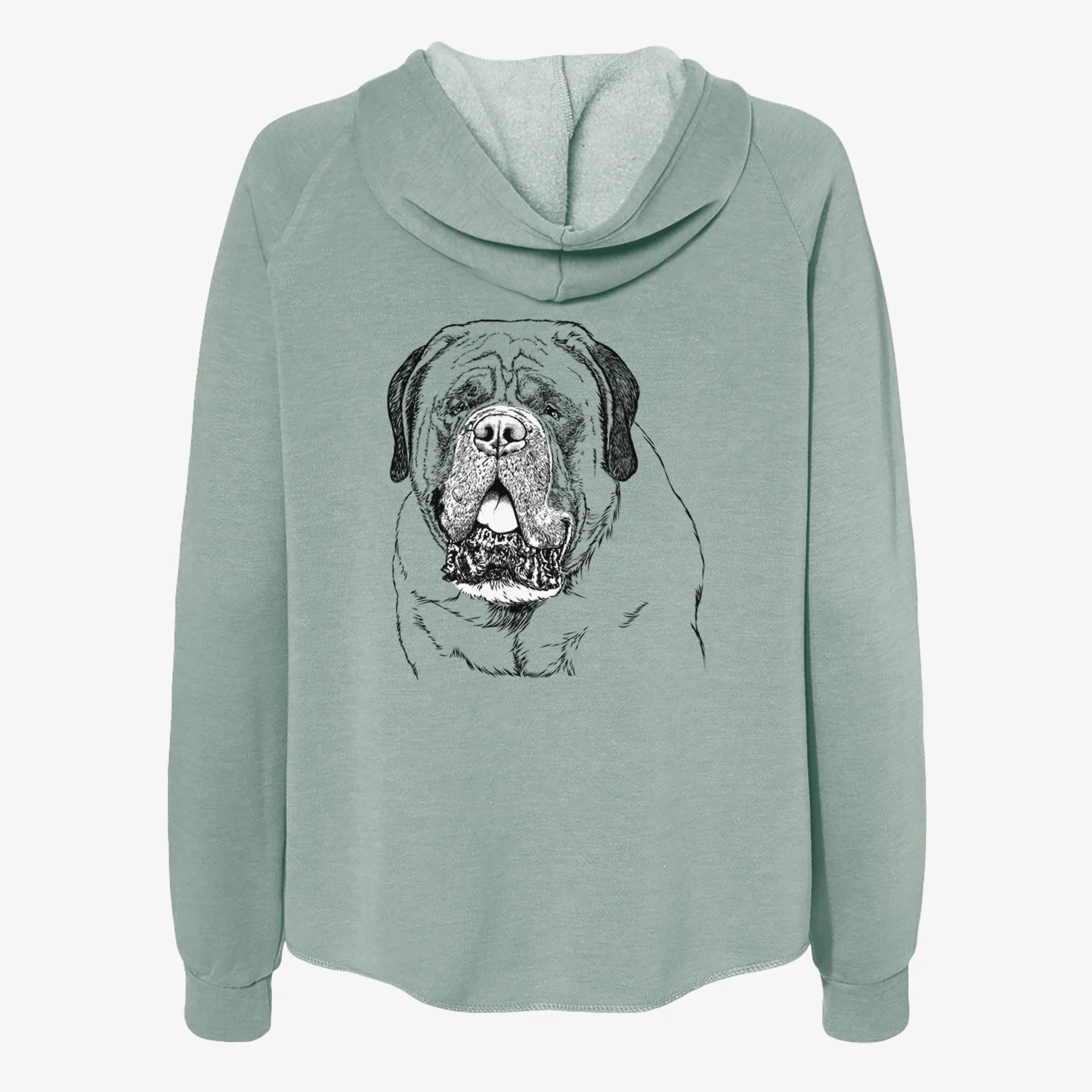 Jed the English Mastiff - Women's Cali Wave Zip-Up Sweatshirt - Image 4