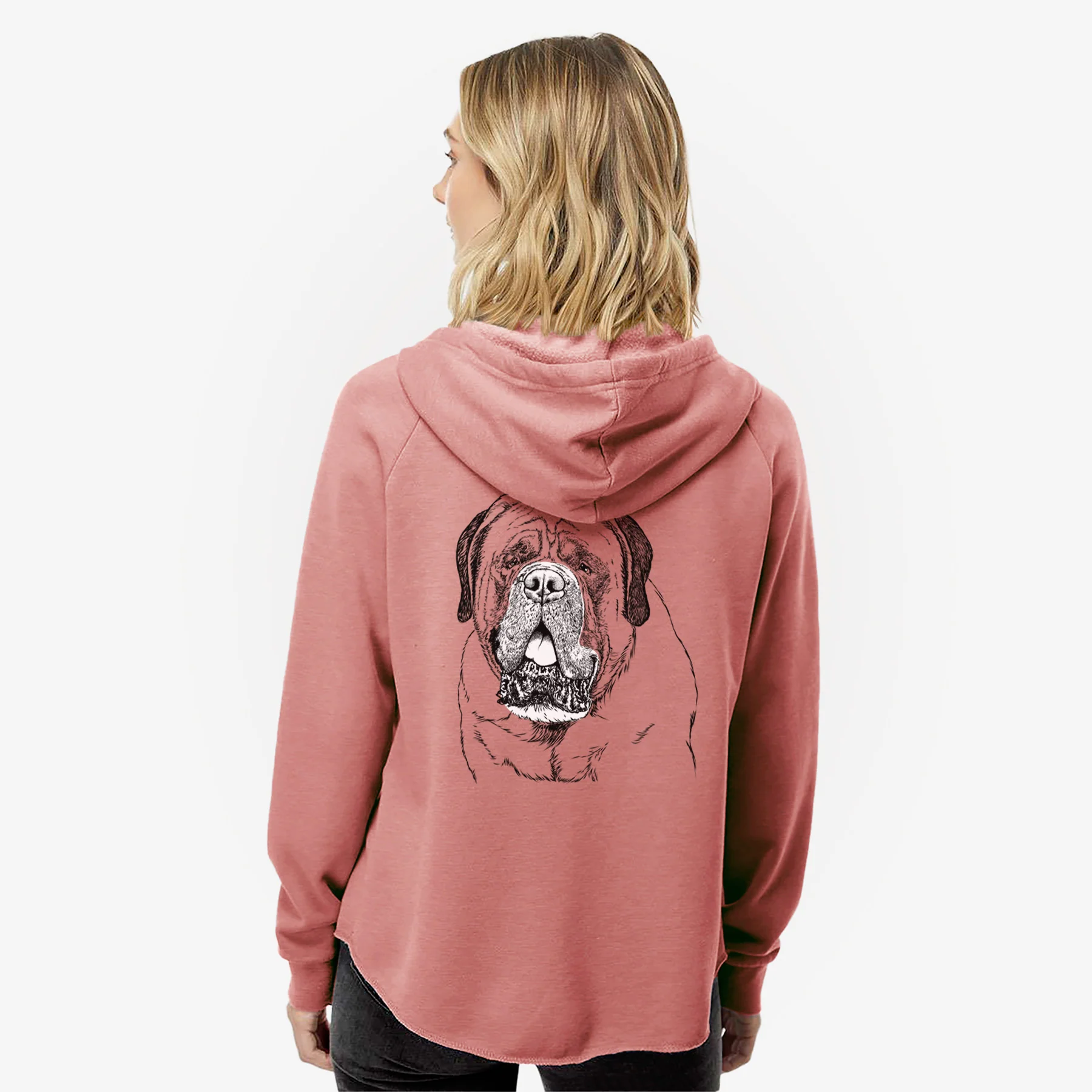 Jed the English Mastiff - Women's Cali Wave Zip-Up Sweatshirt - Image 5