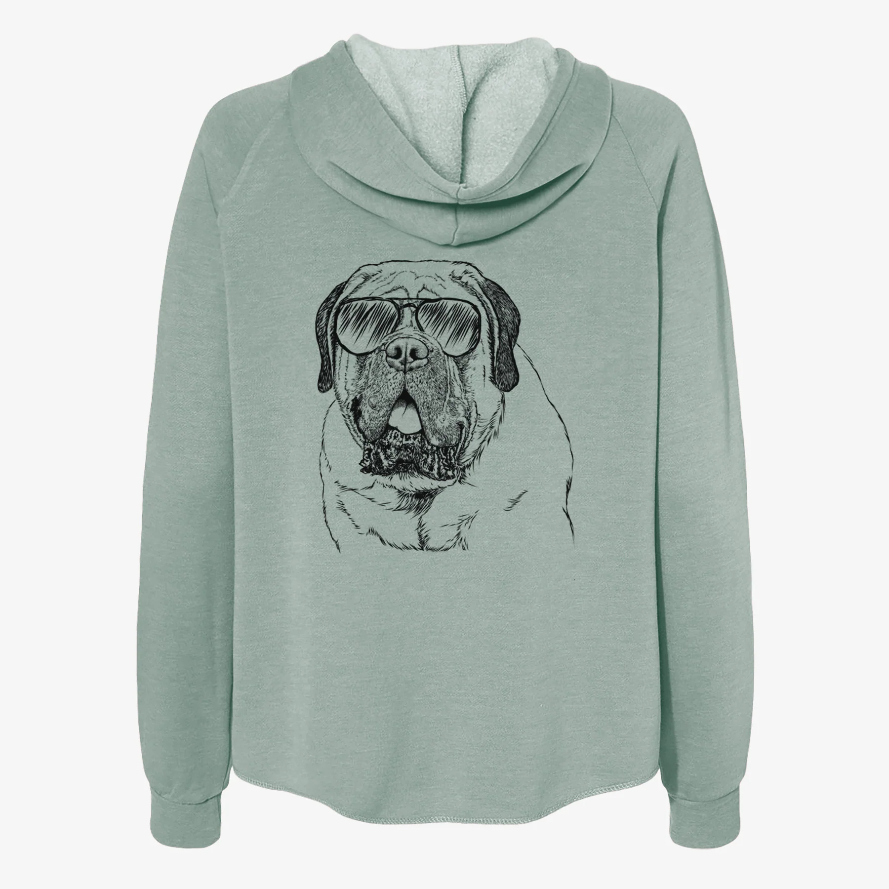 Jed the English Mastiff - Women's Cali Wave Zip-Up Sweatshirt - Image 7