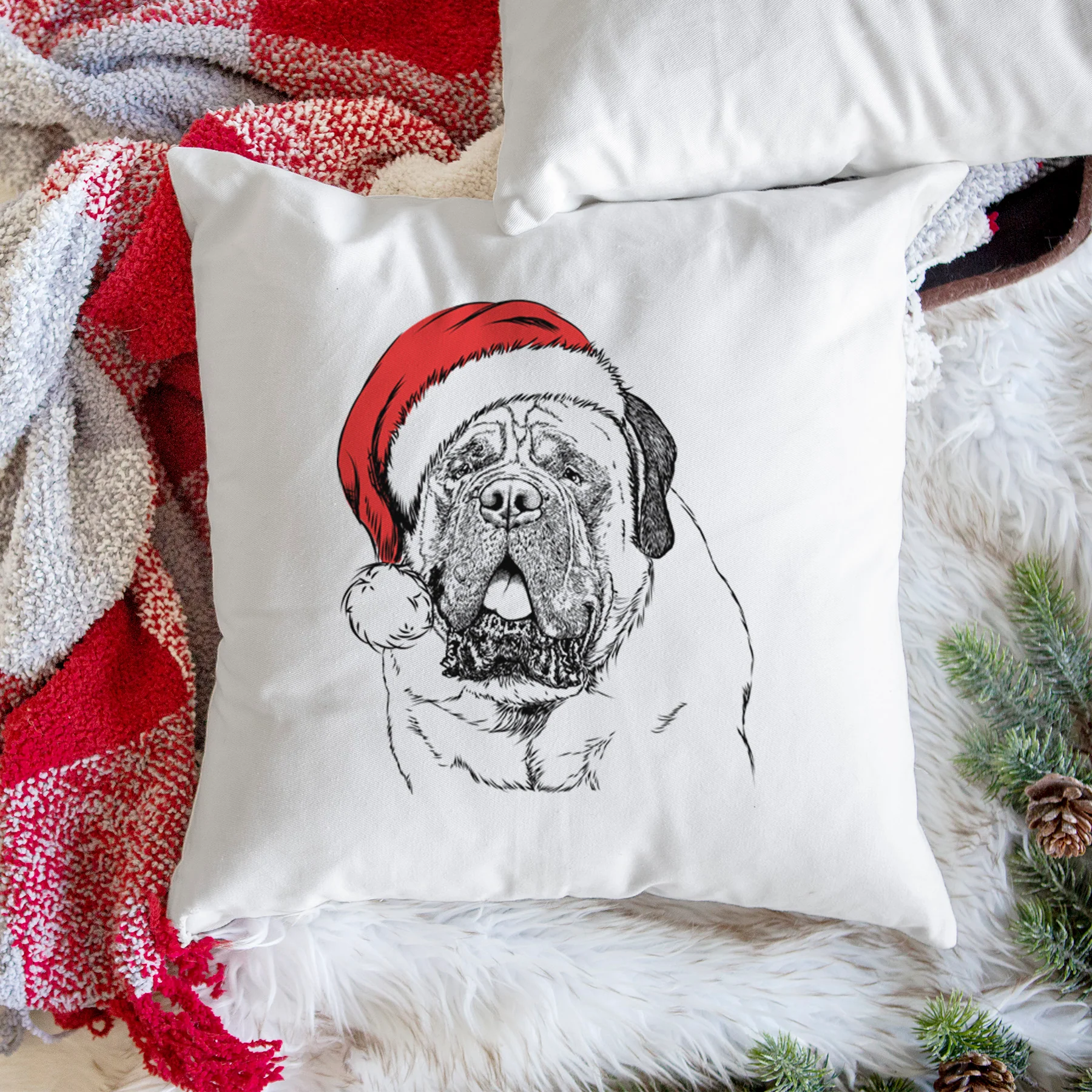 Jed the English Mastiff - Throw Pillow Cover - Image 3