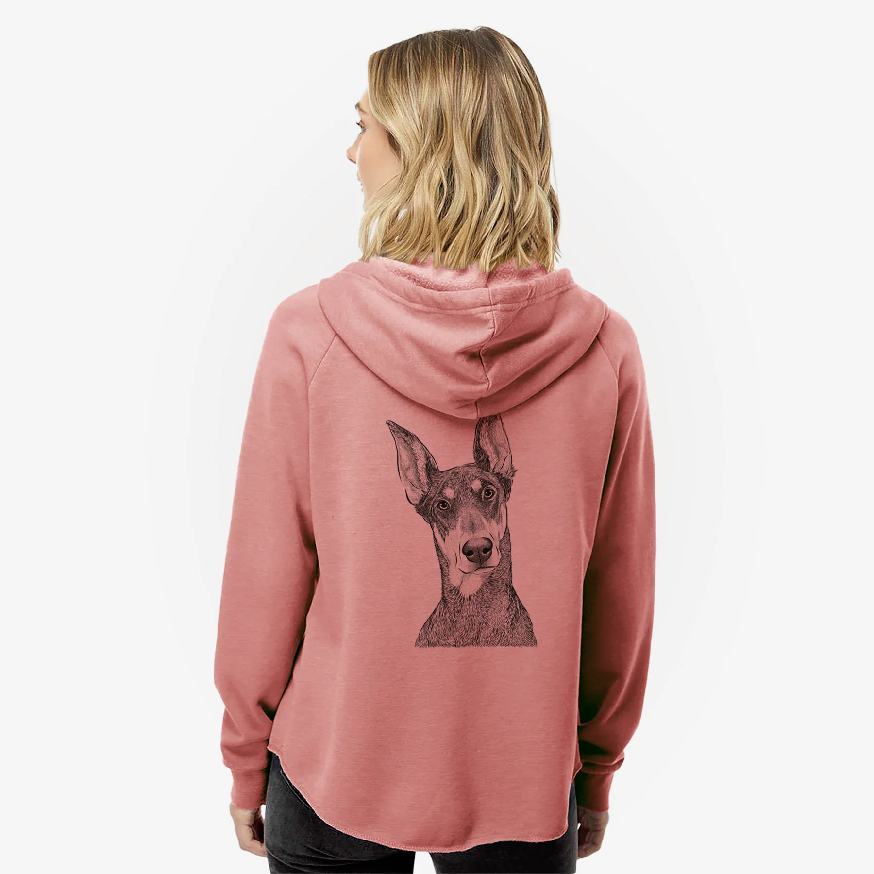 Jenna the Doberman Pinscher - Women's Cali Wave Zip-Up Sweatshirt - Image 5
