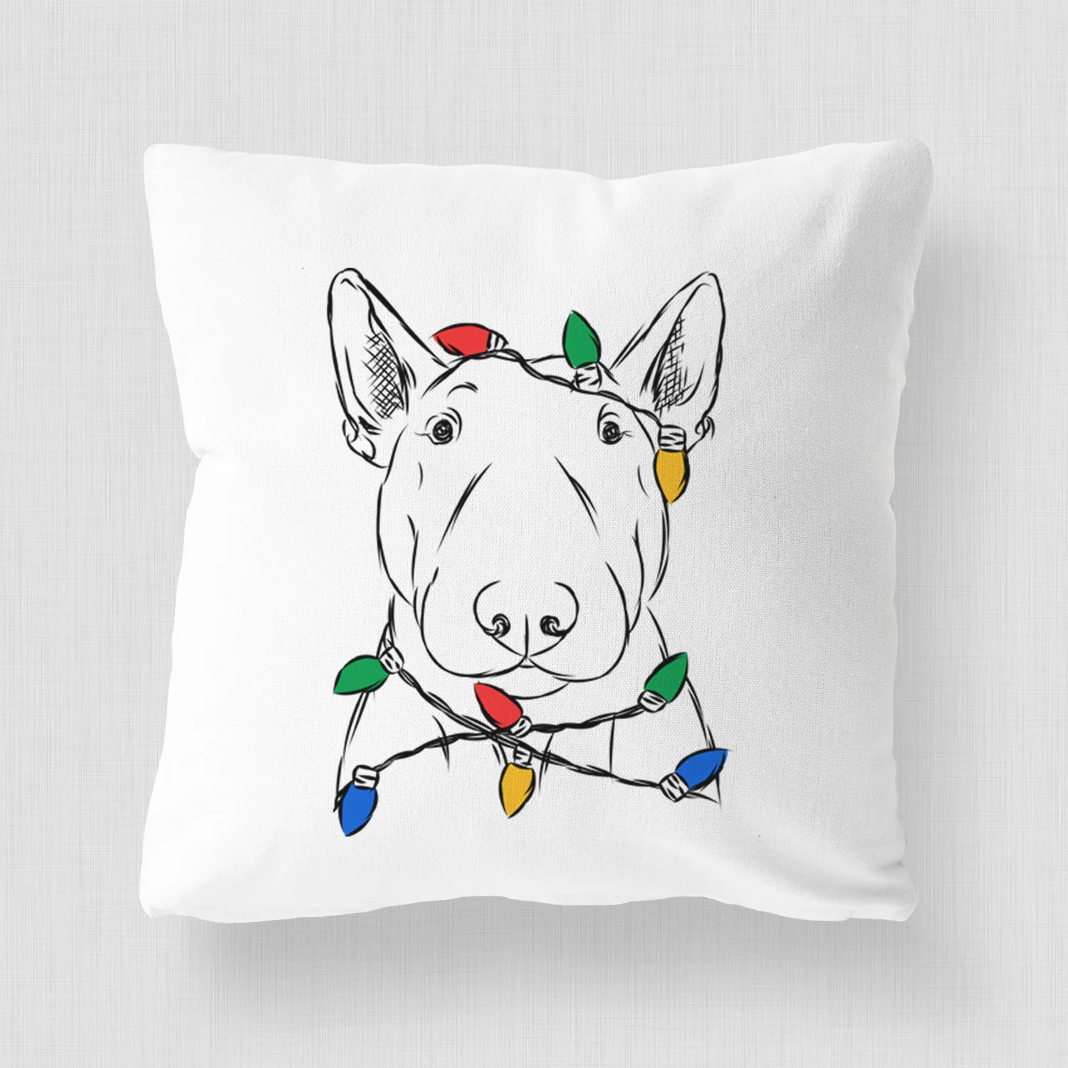 Jett the Bull Terrier - Throw Pillow Cover - Image 4