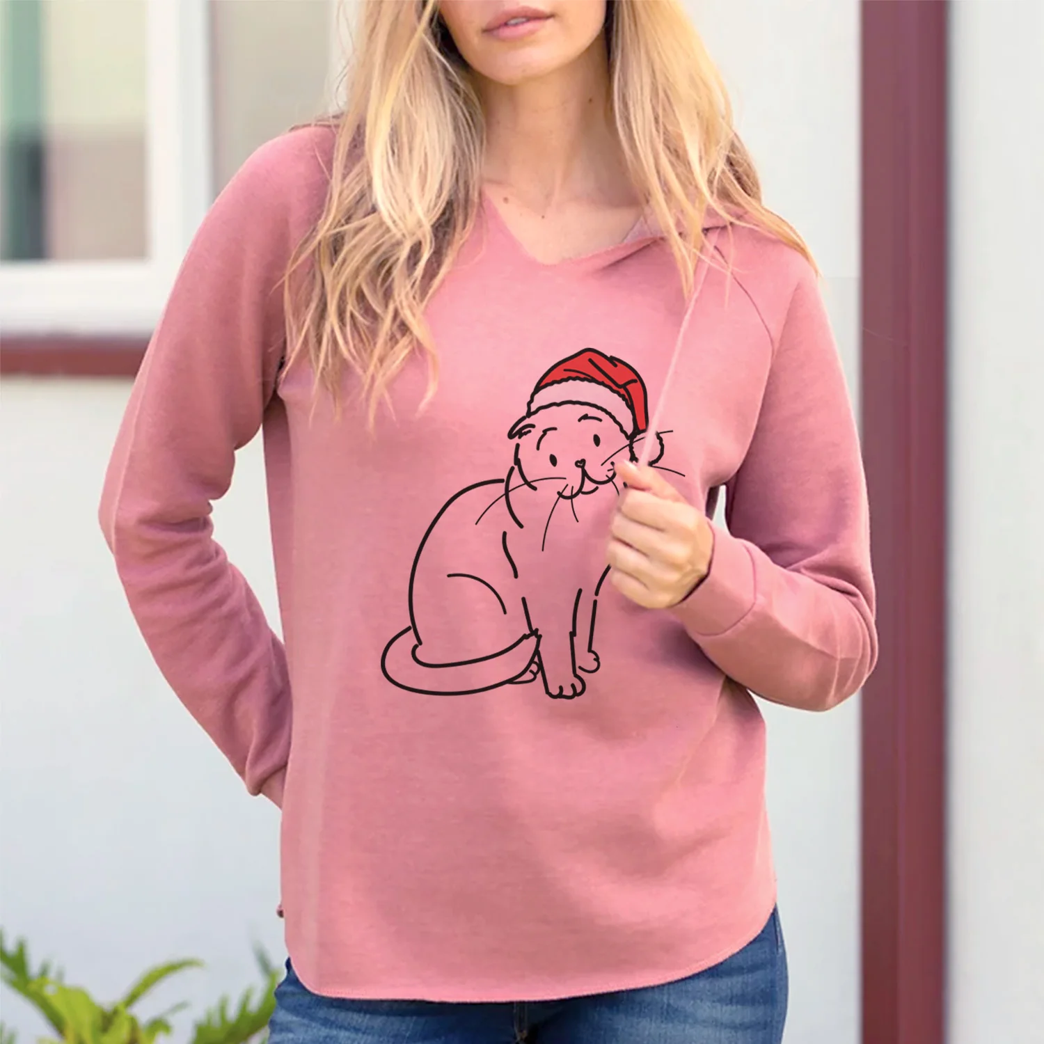 Jolly Scottish Fold Cat - Hank - Cali Wave Hooded Sweatshirt - Image 2