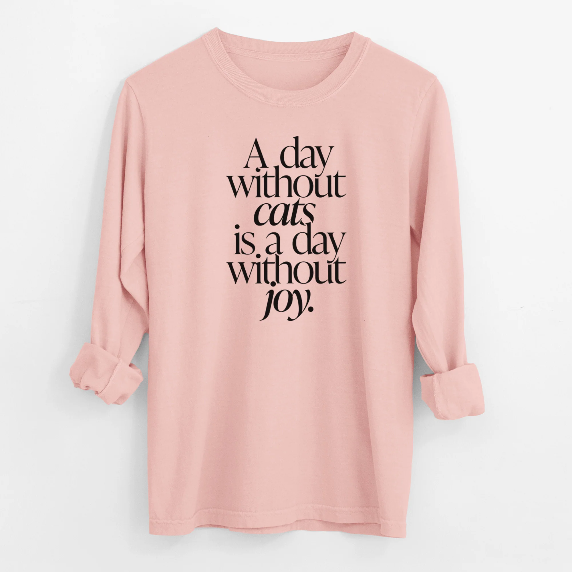 A day without Cats is a day without joy - Men's Heavyweight 100% Cotton Long Sleeve - Image 12