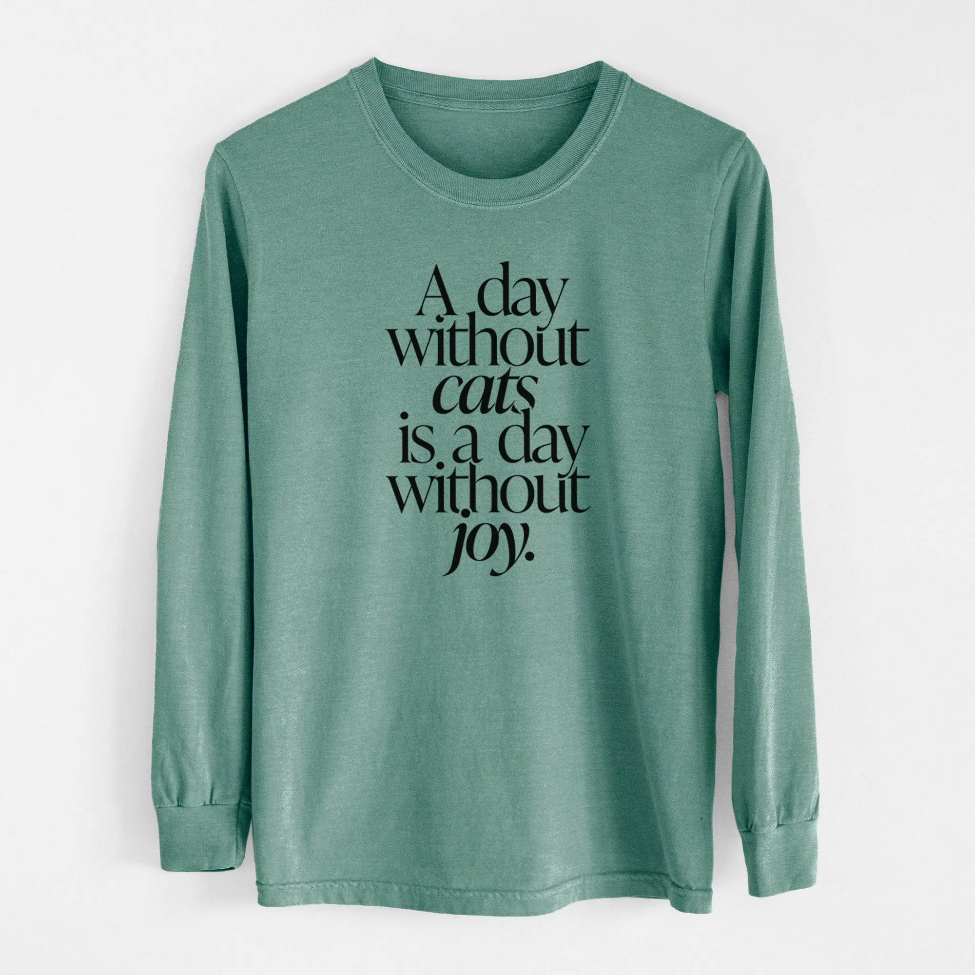 A day without Cats is a day without joy - Men's Heavyweight 100% Cotton Long Sleeve - Image 13