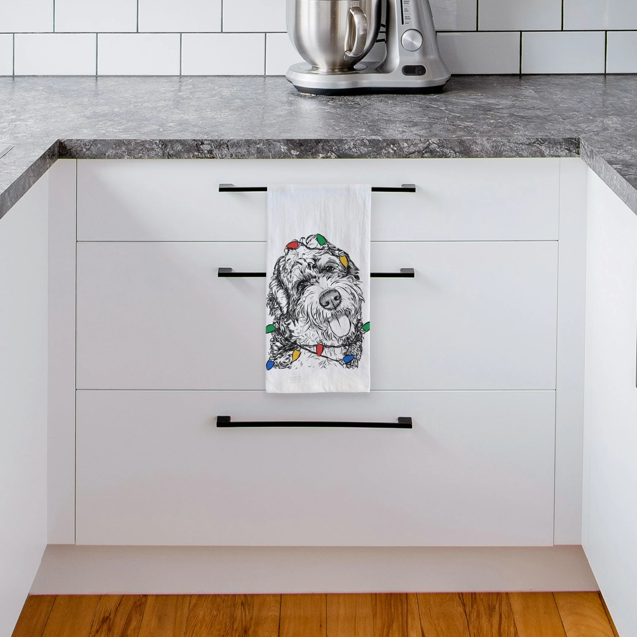 Kaci the Bernedoodle Tea Towel - Image 4