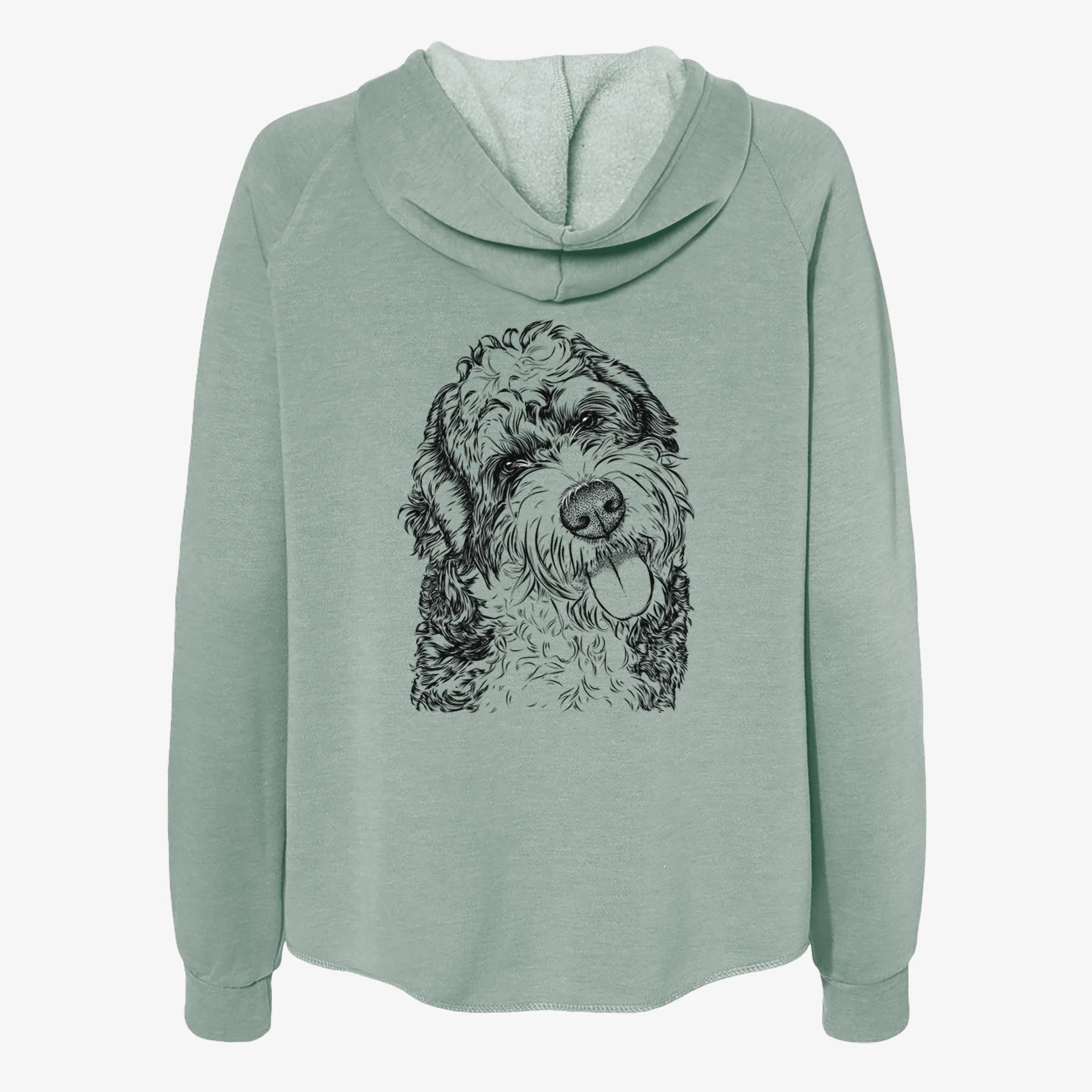 Kaci the Bernedoodle - Women's Cali Wave Zip-Up Sweatshirt - Image 4