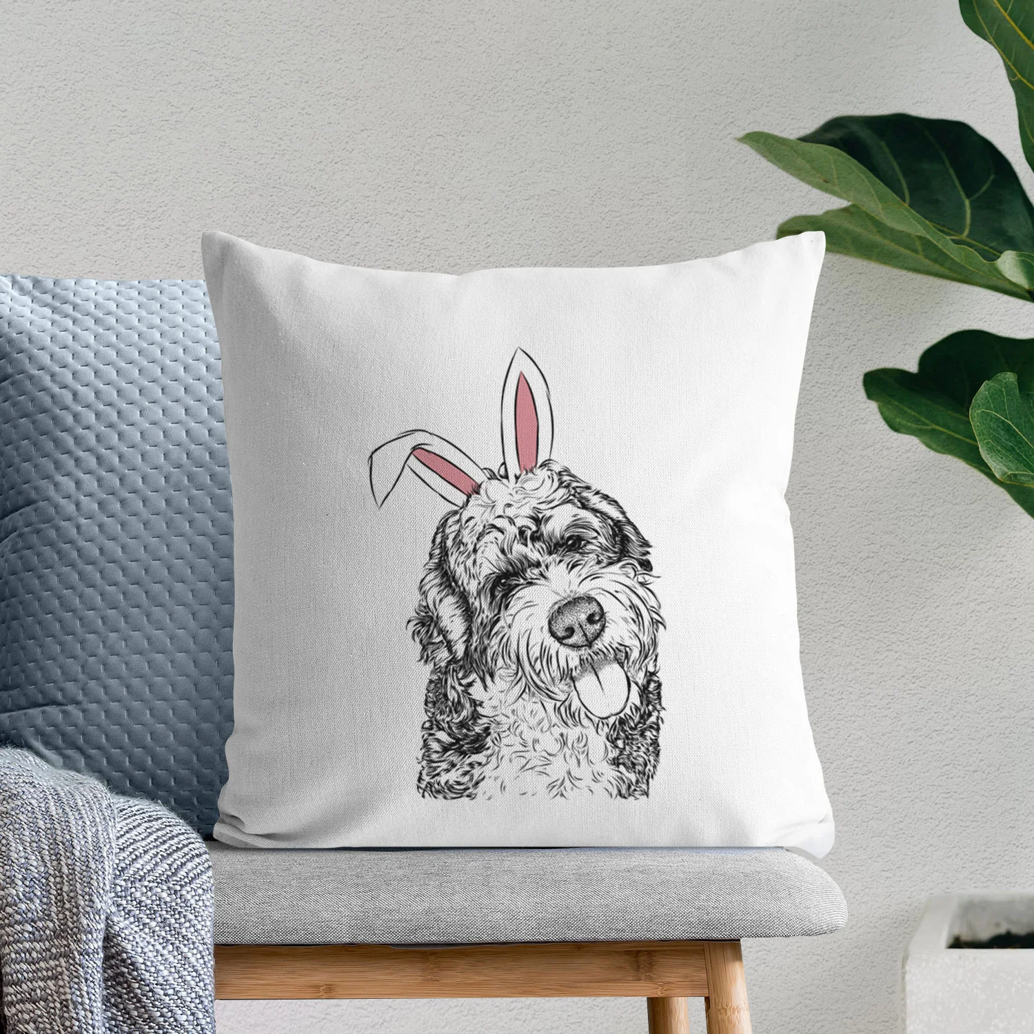 Kaci the Bernedoodle - Throw Pillow Cover - Image 11