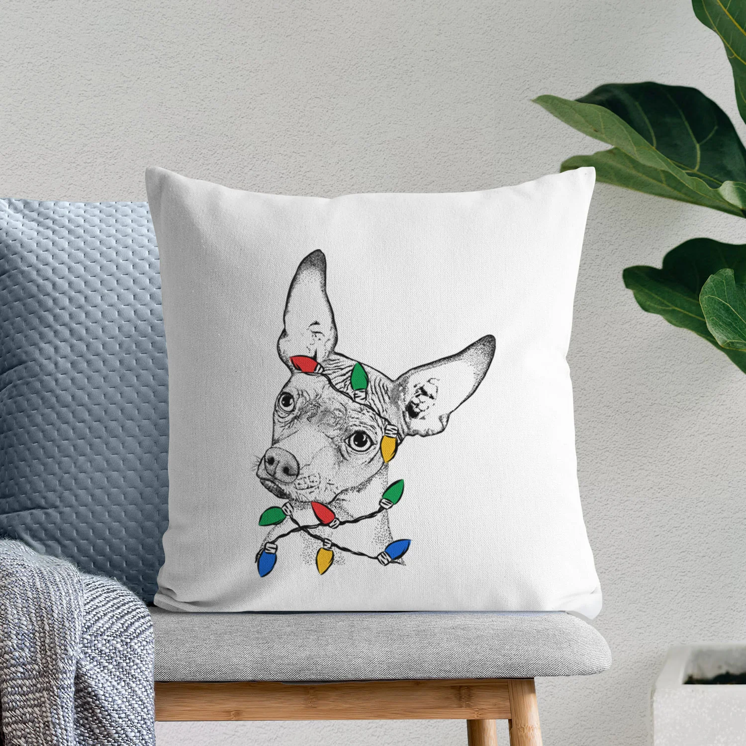Kahlo the Xoloitzcuintli - Throw Pillow Cover - Image 9