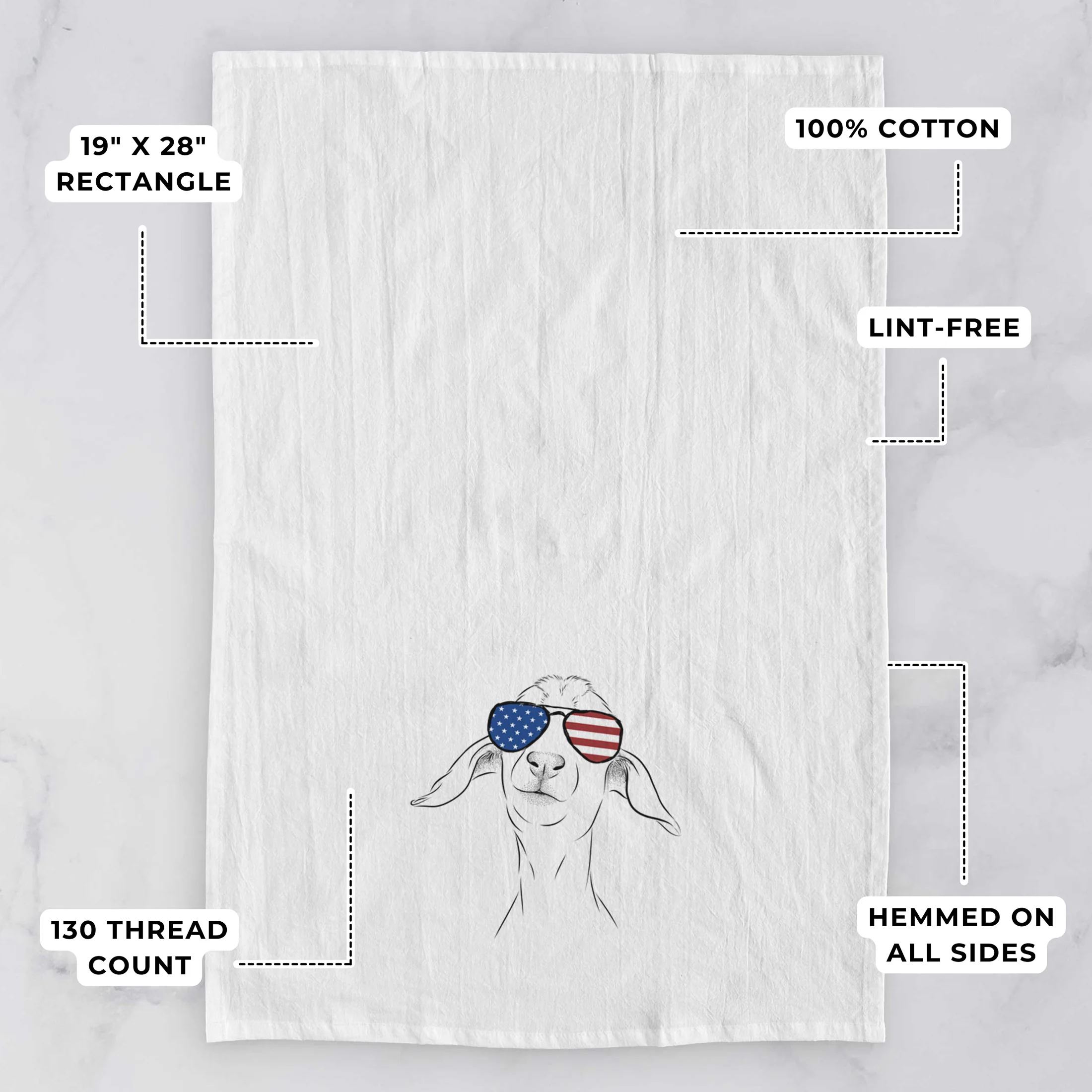 Kara Dune the Spanish Boer Goat Tea Towel - Image 3