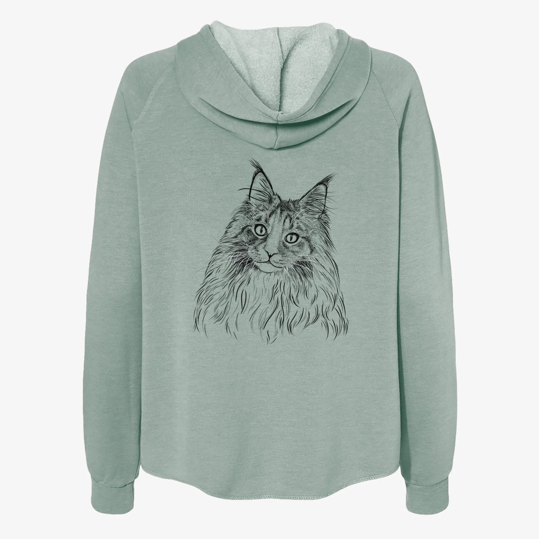 Kiki the Maine Coon Cat - Women's Cali Wave Zip-Up Sweatshirt - Image 4