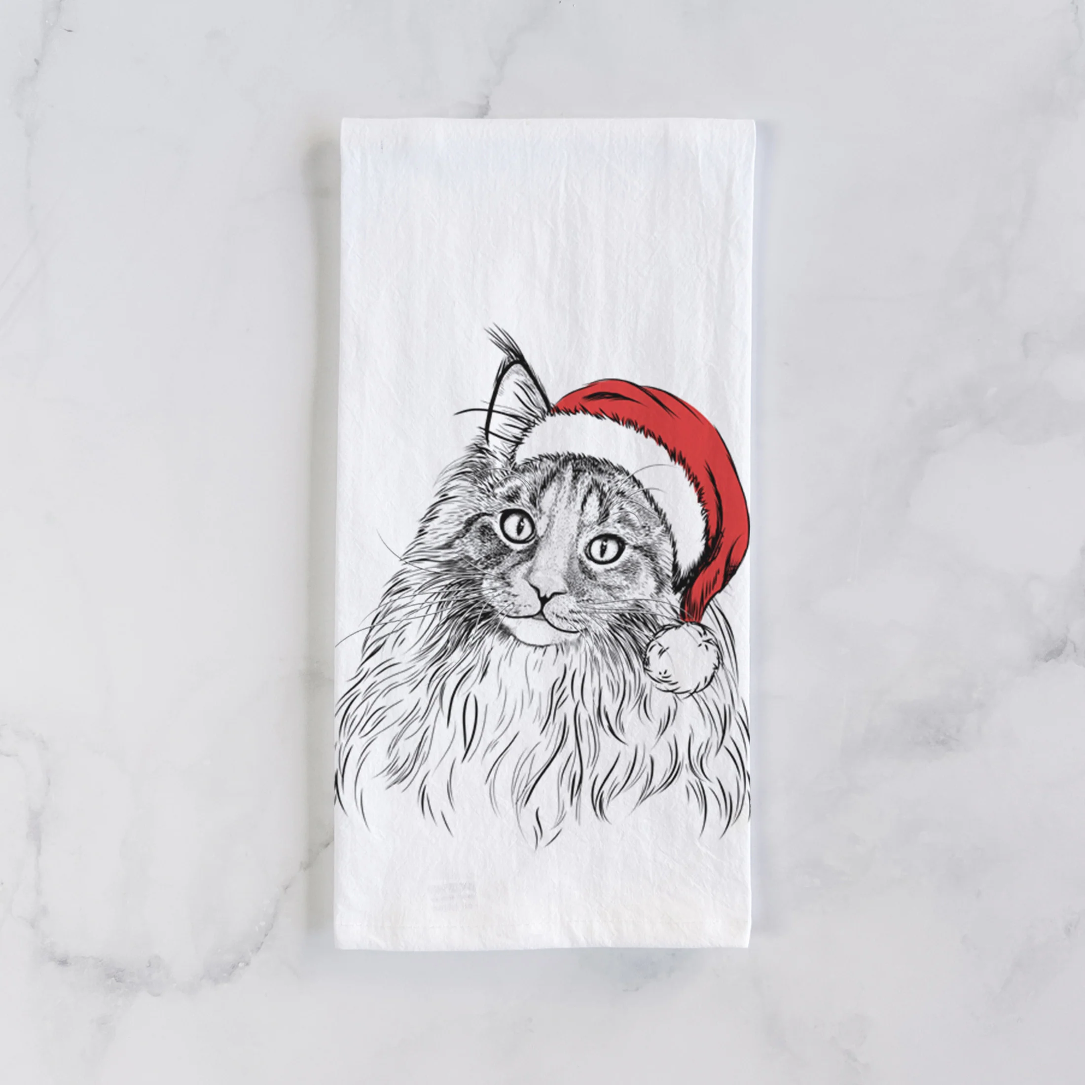 Kiki the Maine Coon Cat Tea Towel - Image 2
