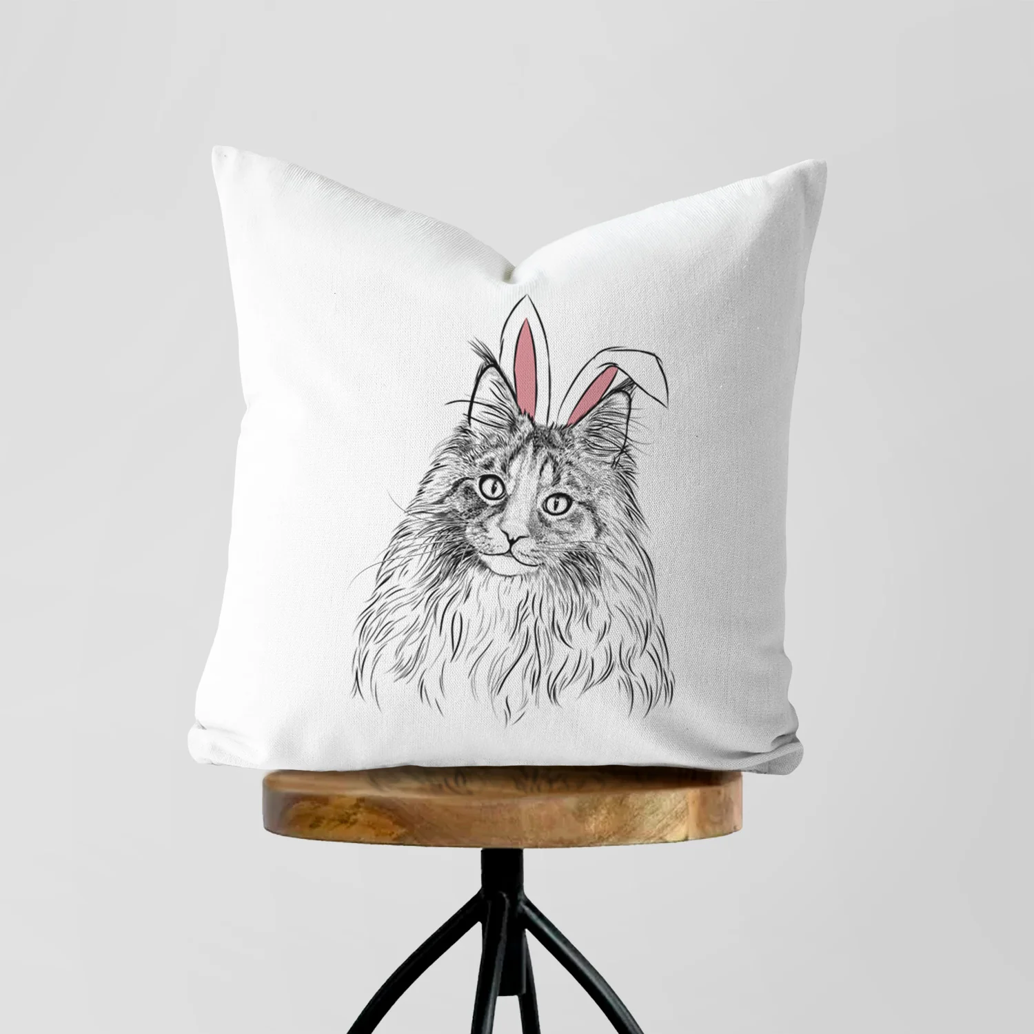 Kiki the Maine Coon Cat - Throw Pillow Cover - Image 5