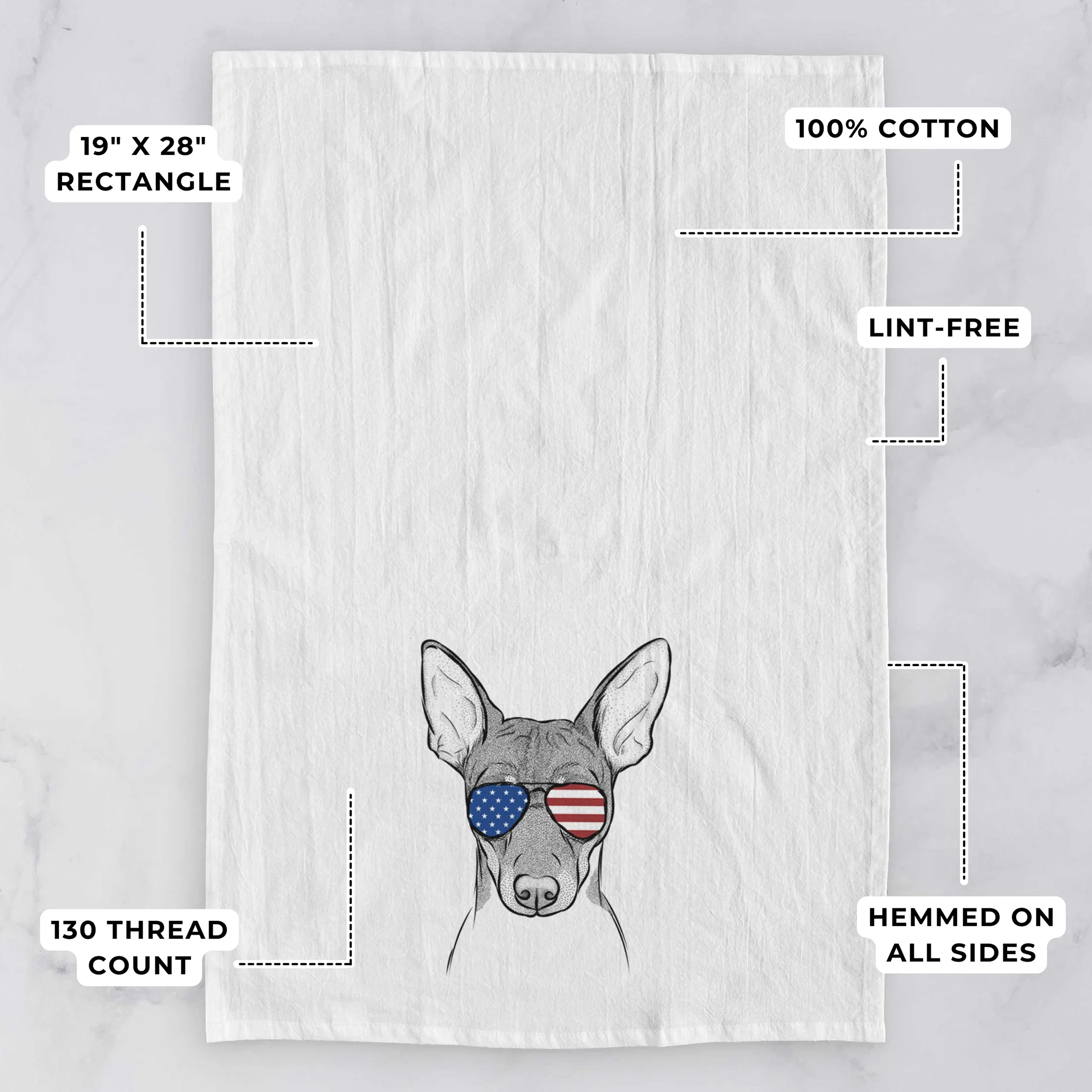 Knox the Rat Terrier Tea Towel - Image 3