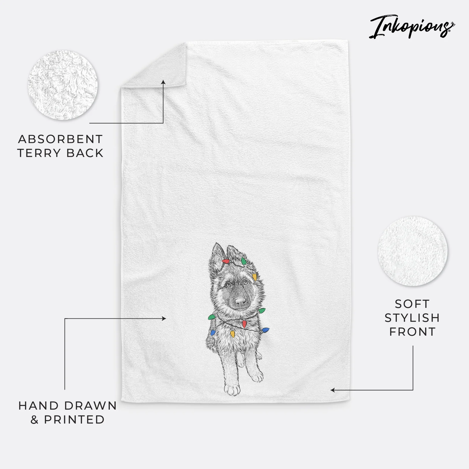 Kuyo the German Shepherd Decorative Hand Towel - Image 21