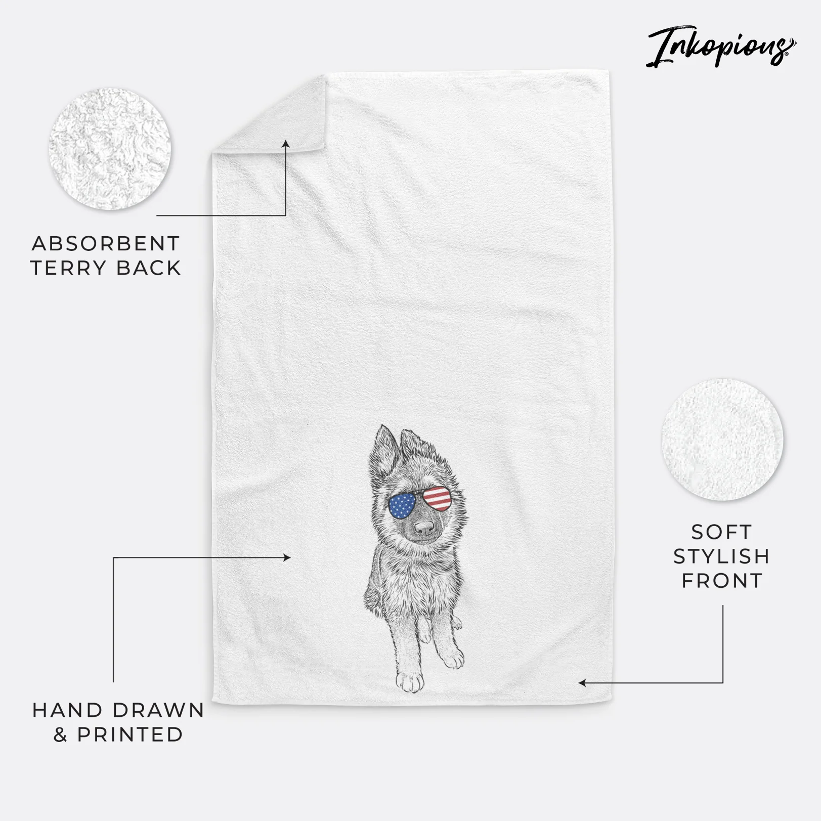 Kuyo the German Shepherd Decorative Hand Towel - Image 23